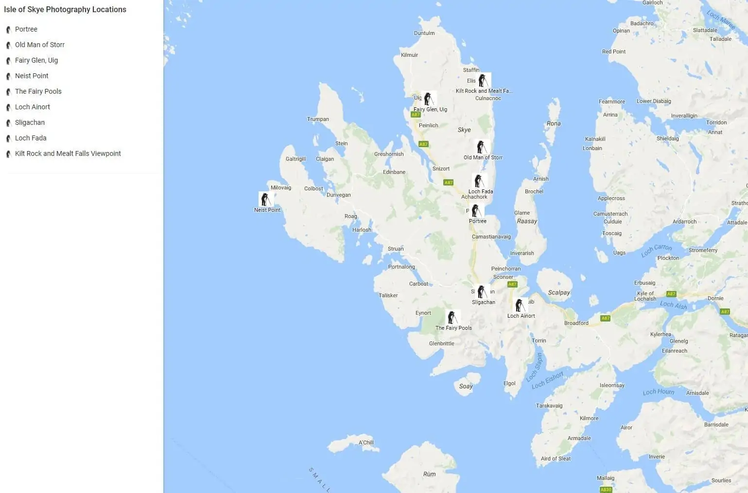 Skye map Skye map