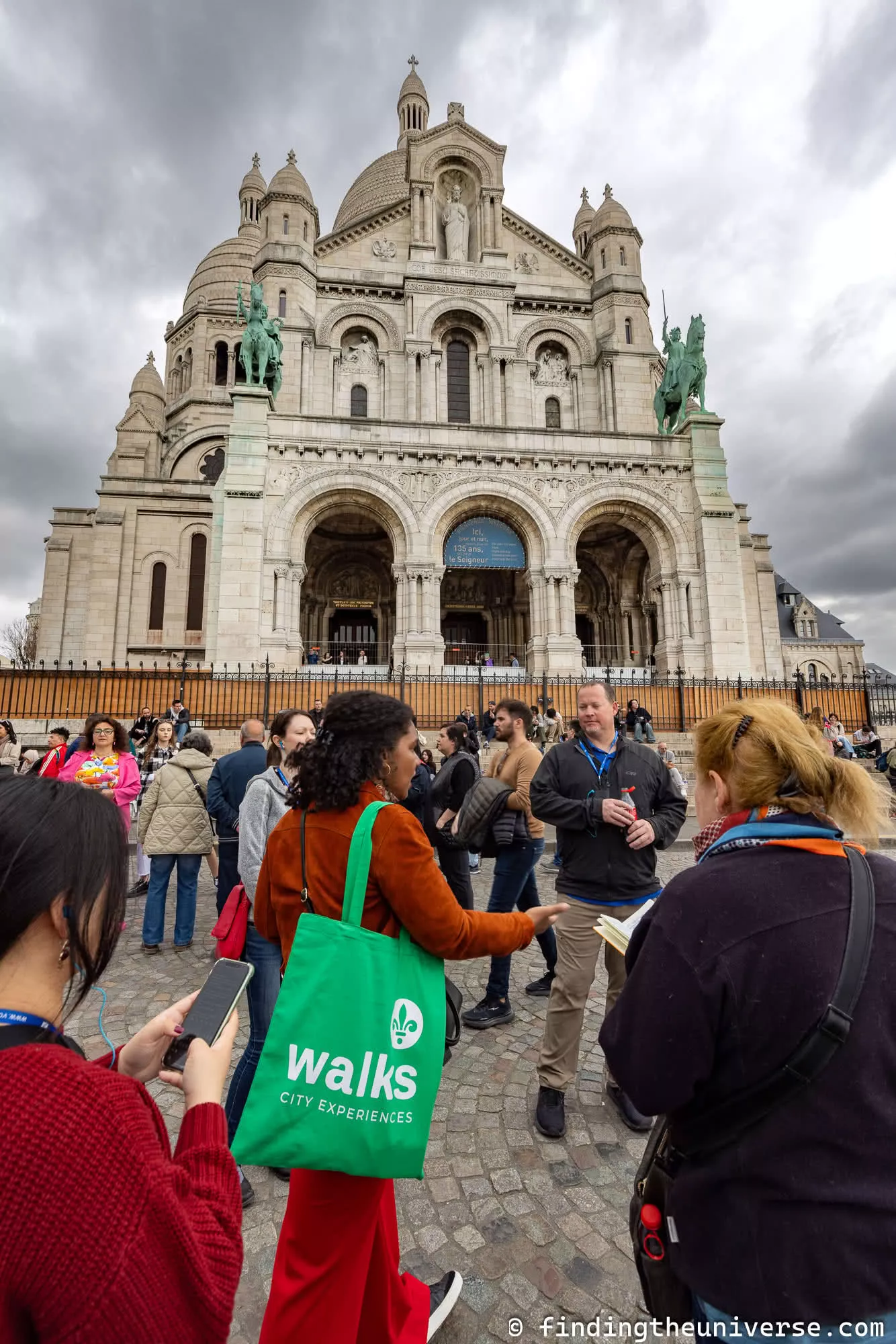 A walking tour group in Paris