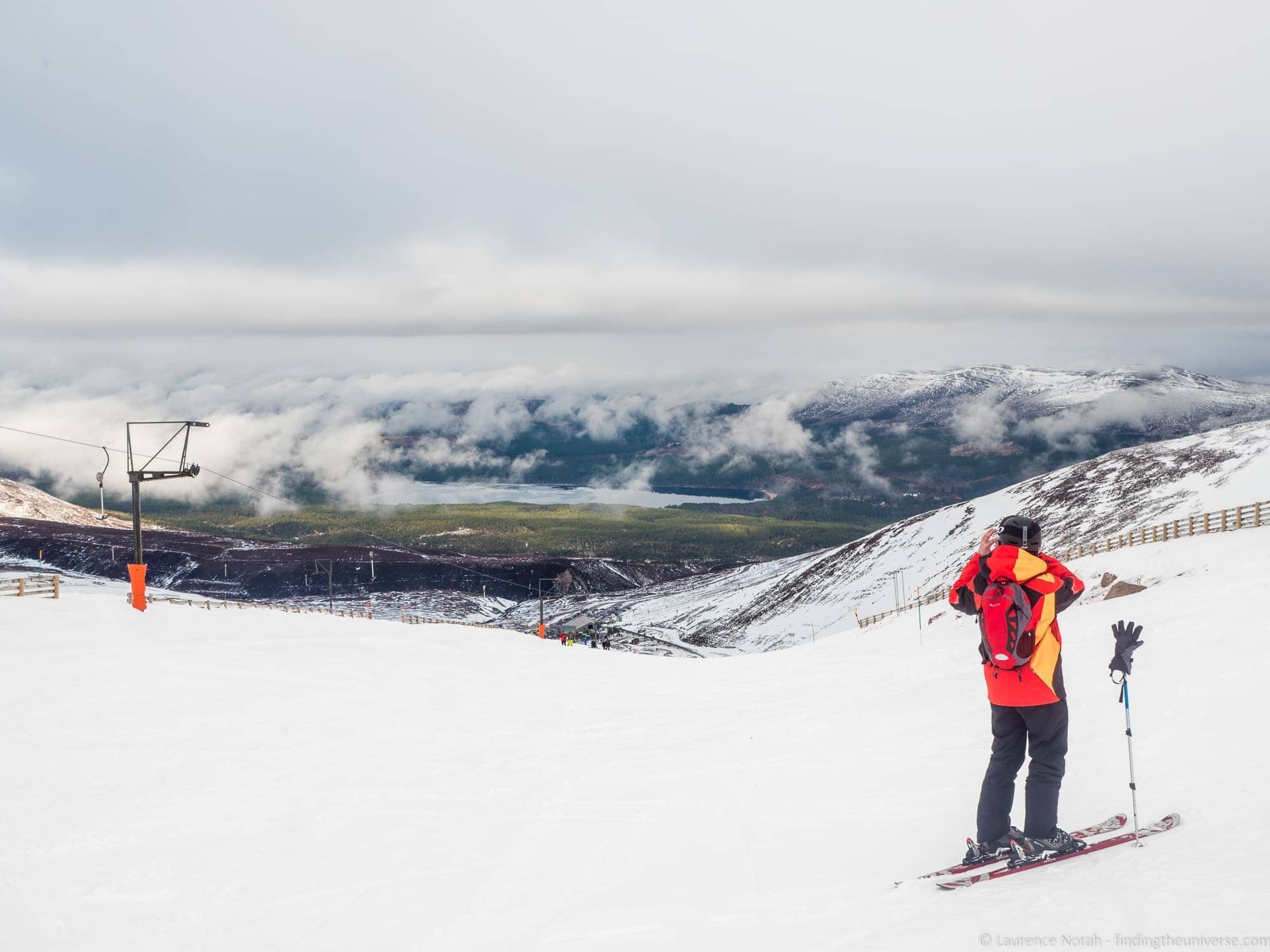 Skiing in the Cairngorms National Park in Scotland