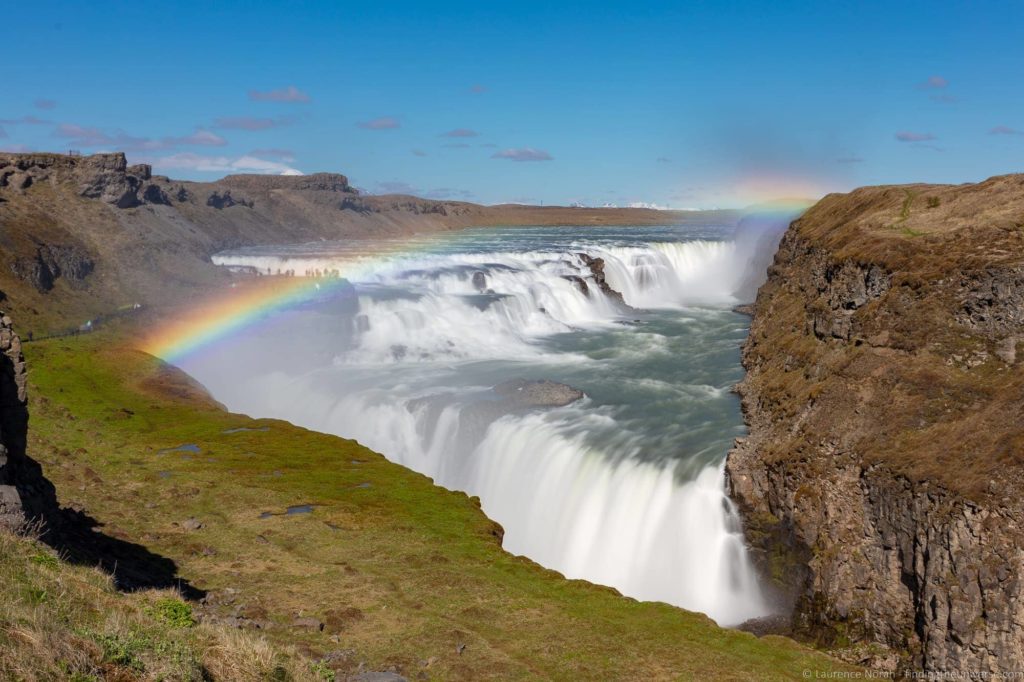 Tours of Iceland - Rainbow over Gulfoss Iceland