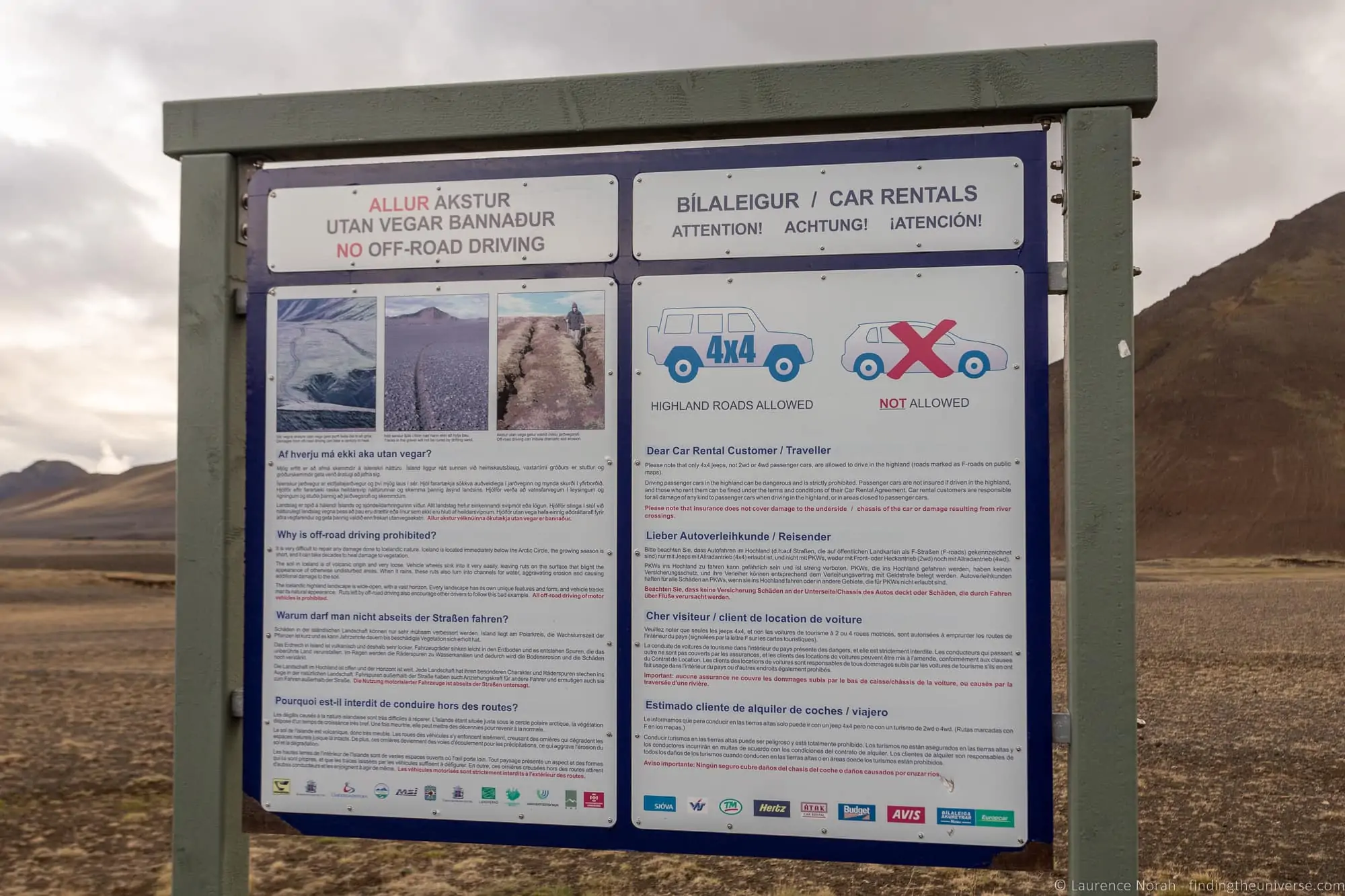 Iceland F road warning sign