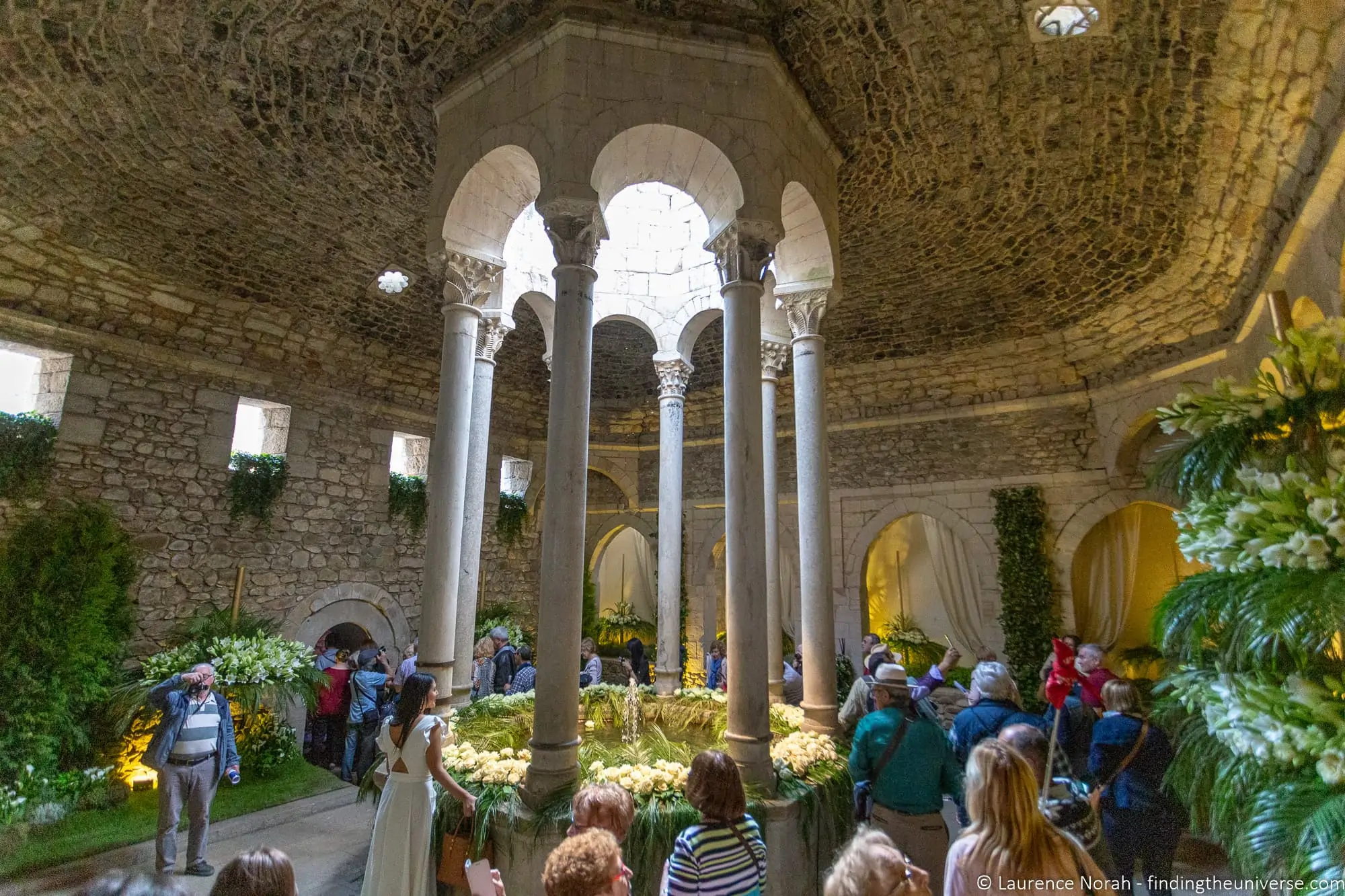 The Arab Baths decorated with flowers during Temps de Flors