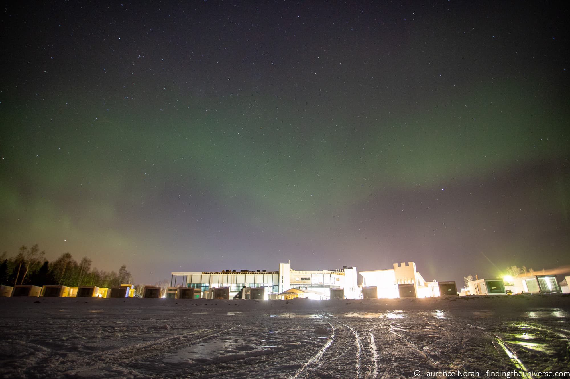 Northern Lights with Light pollution