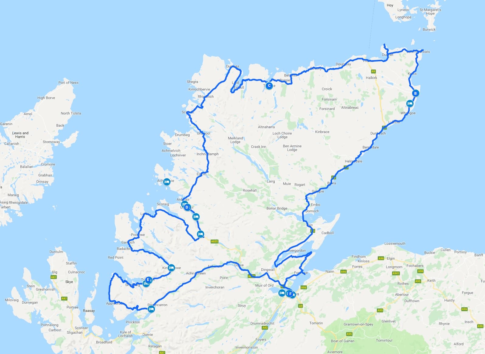 North Coast 500 Map