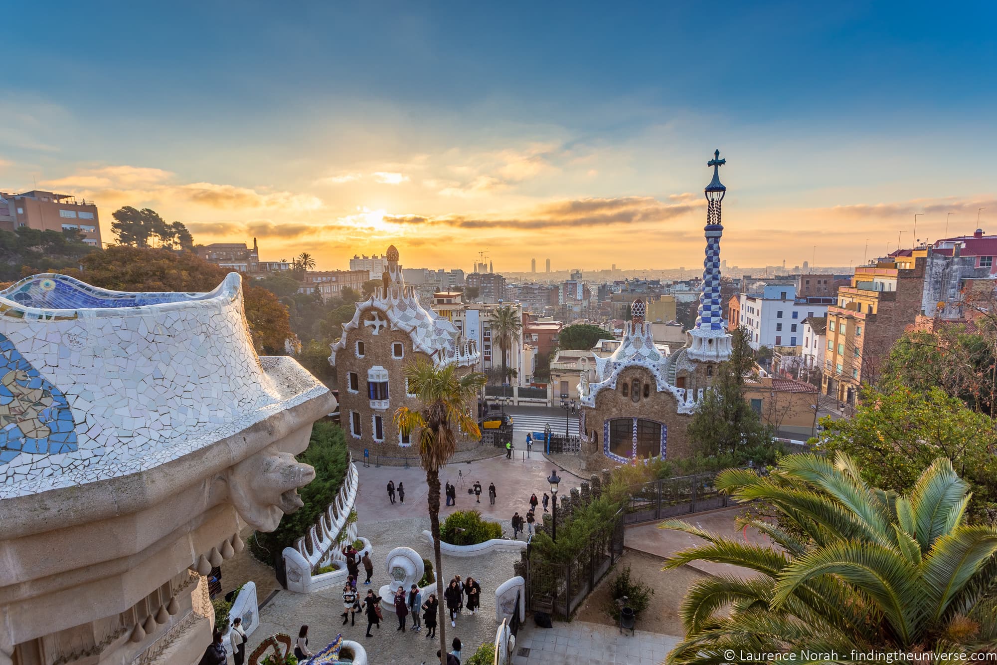 2 Week Europe Itinerary - Barcelona Parc Guell Sunrise
