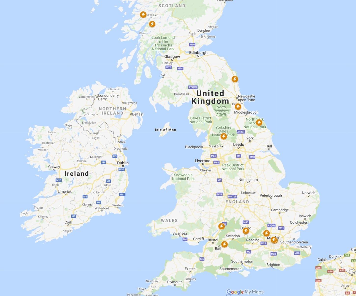 Map of Harry Potter Filming Locations UK 2