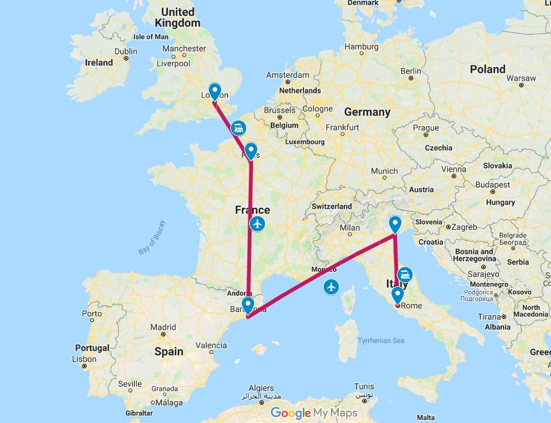 itinerary europe trip