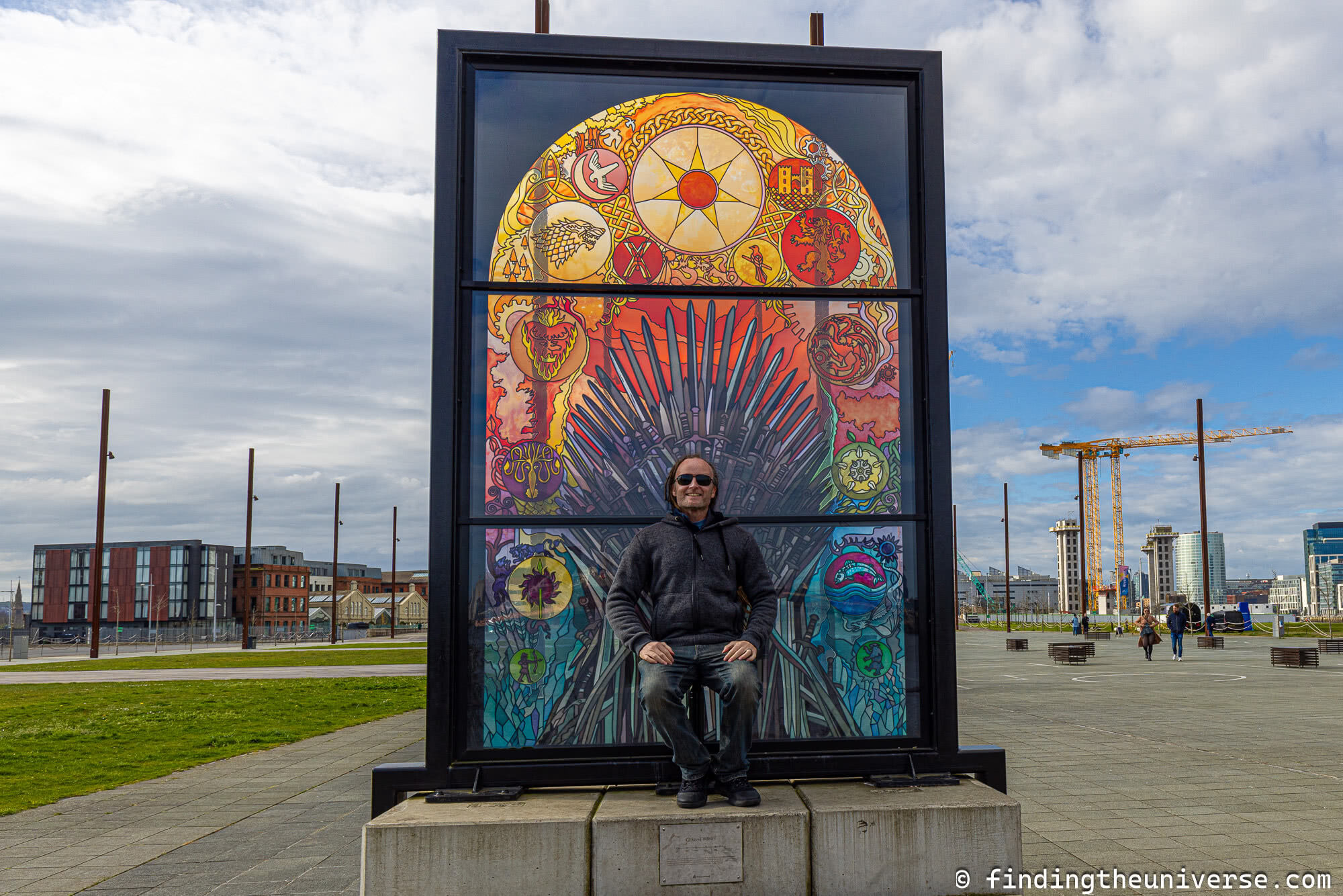 Laurence on Game of Thrones throne Glass of Thrones Belfast by Laurence Norah