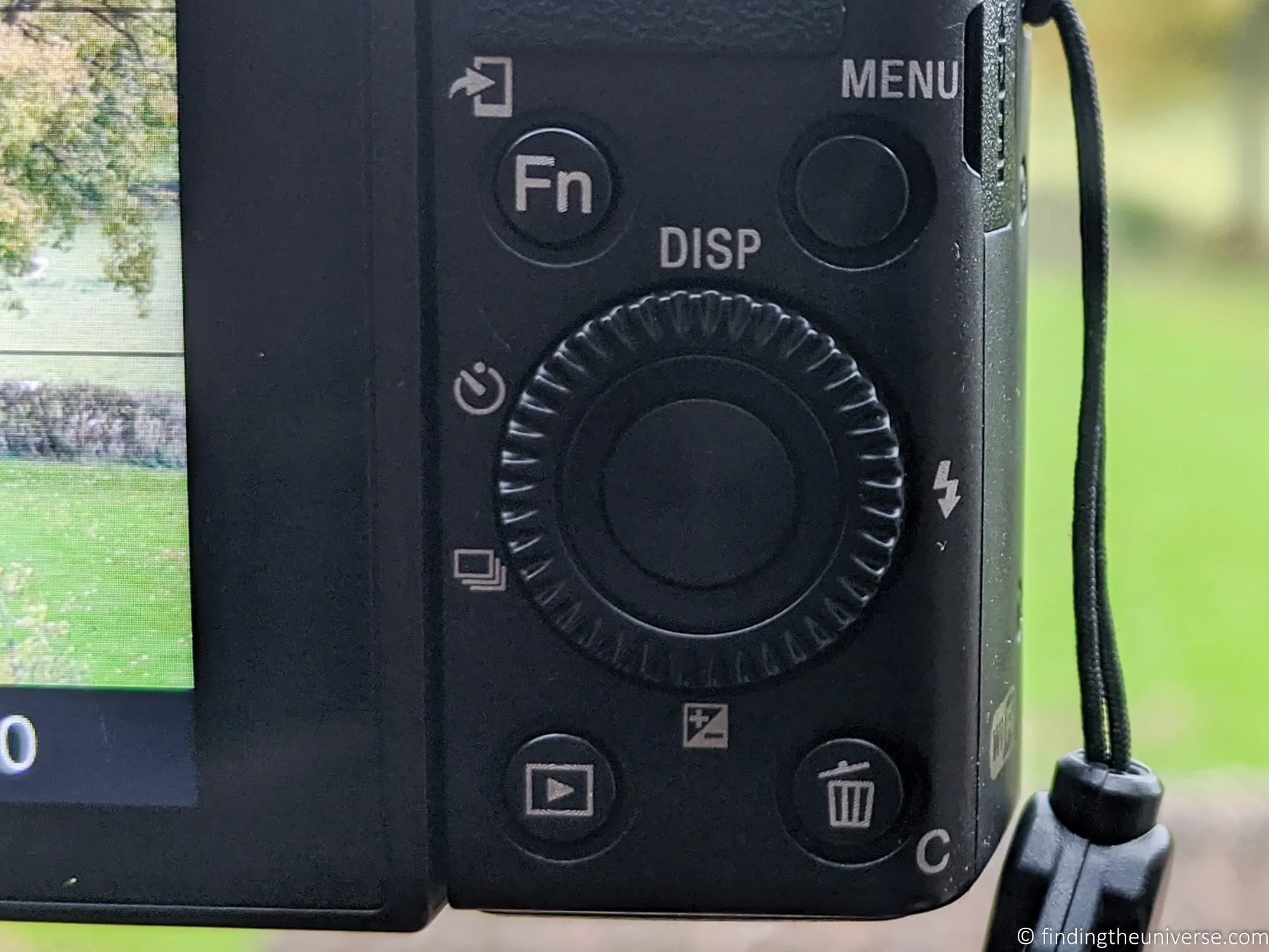 Flash button on a camera