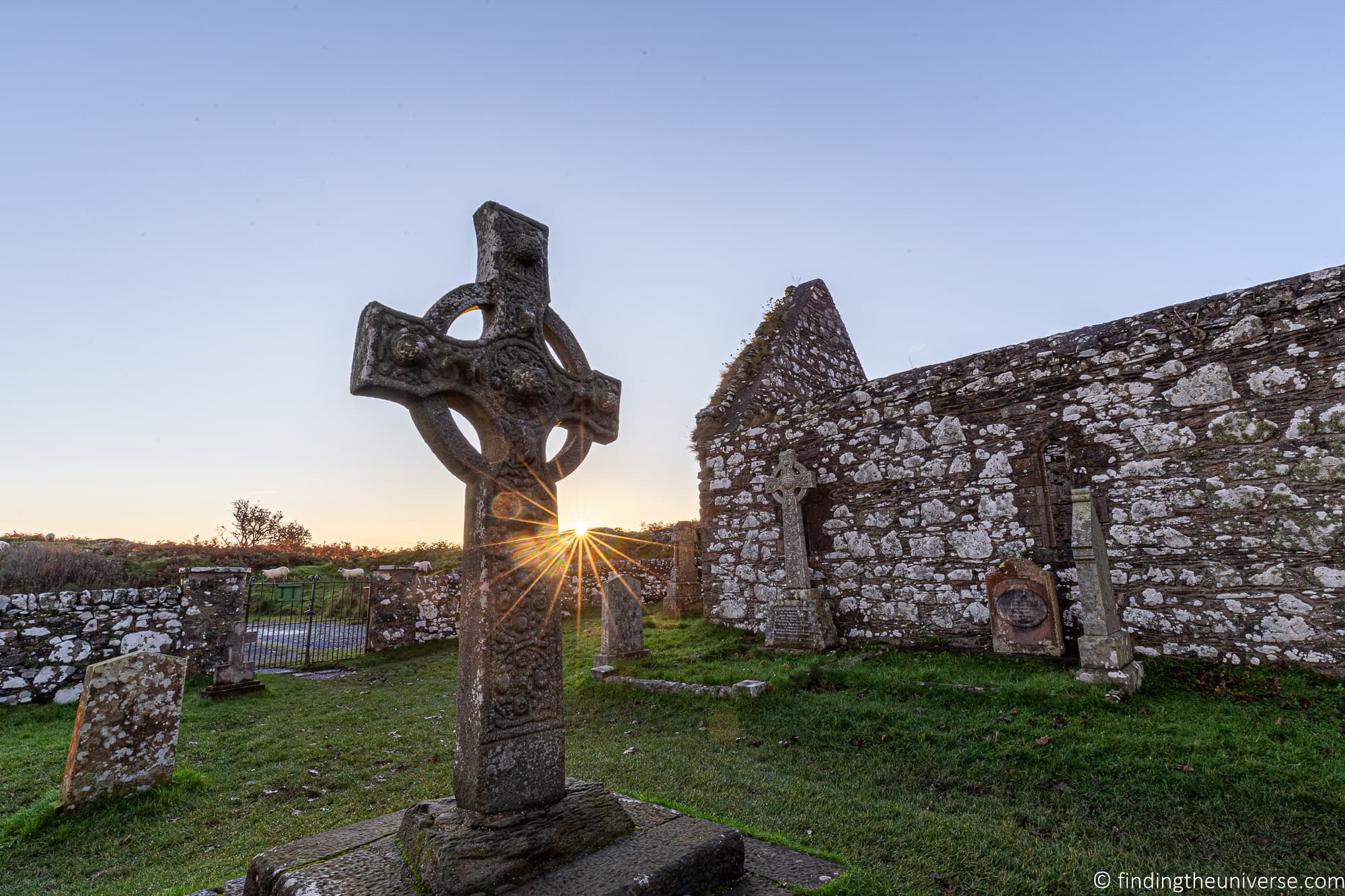 Kildalton High Cross and church Islay