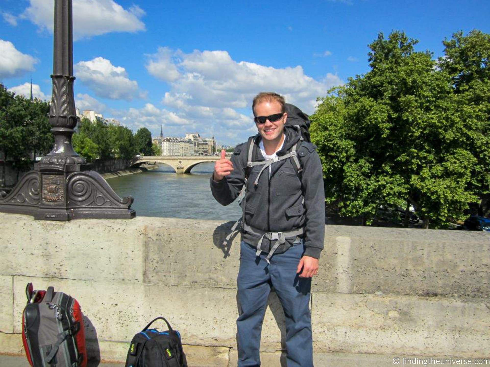 Ethan with backpack Paris