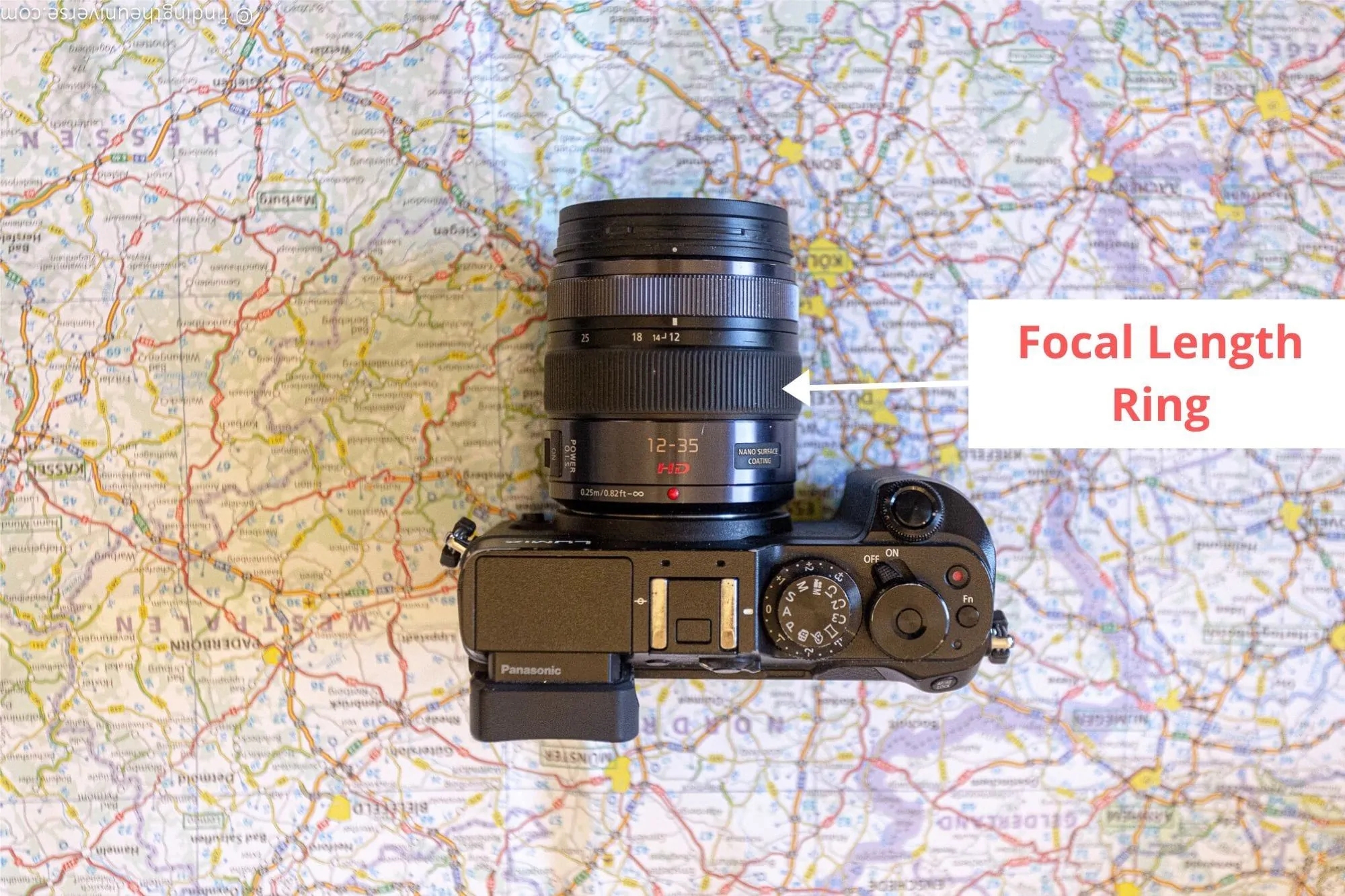 Focal length ring on a mirrorless camera lens