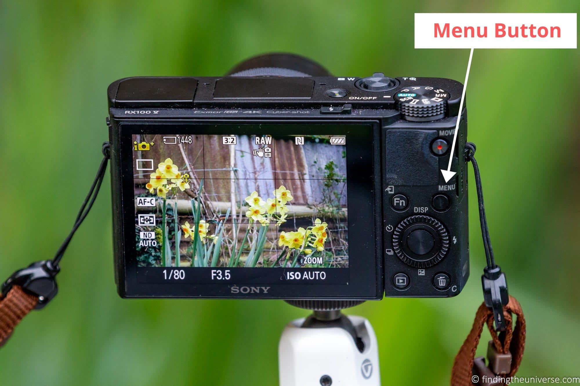 Compact Camera Menu Button