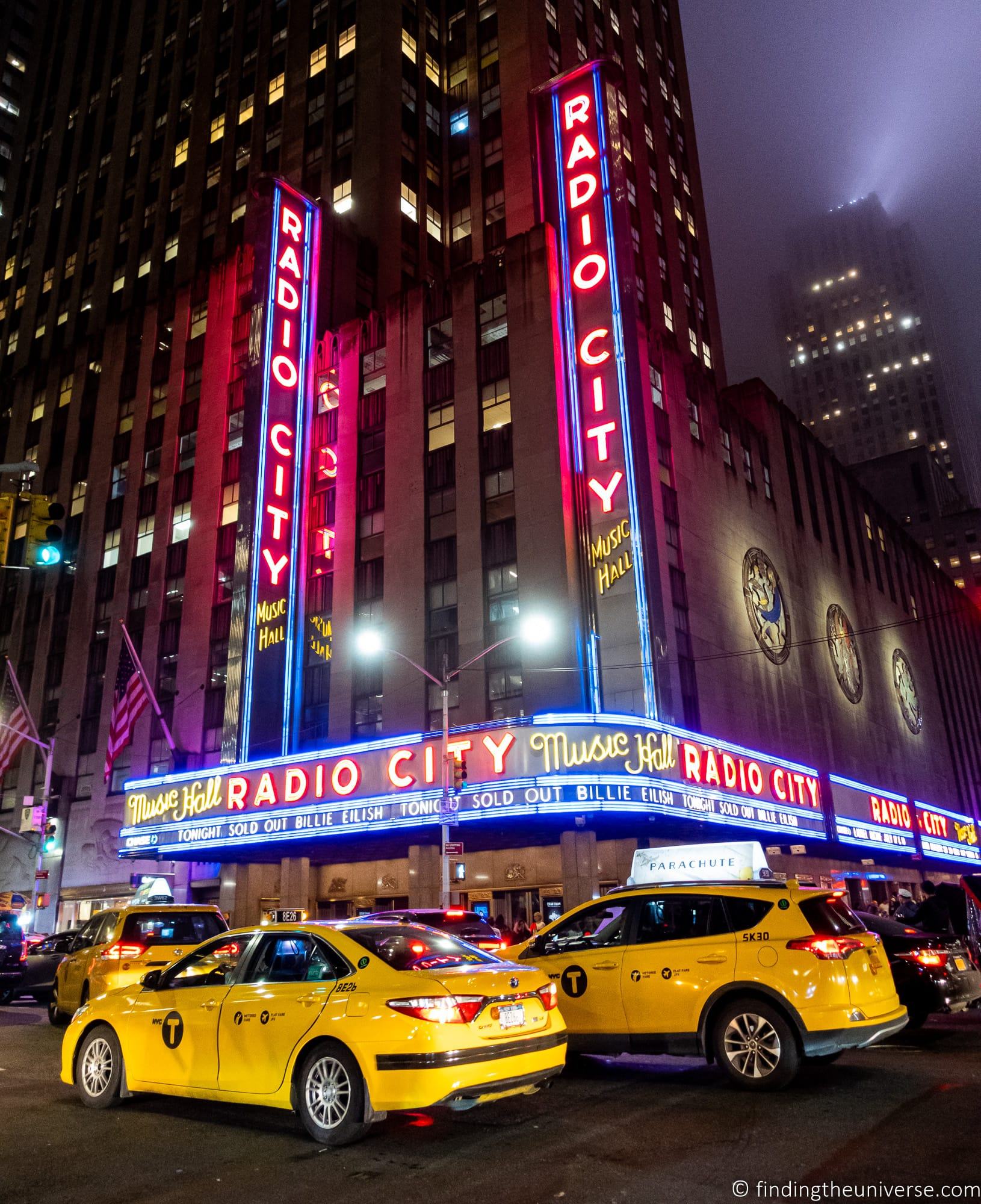 Radio City and Taxis New York