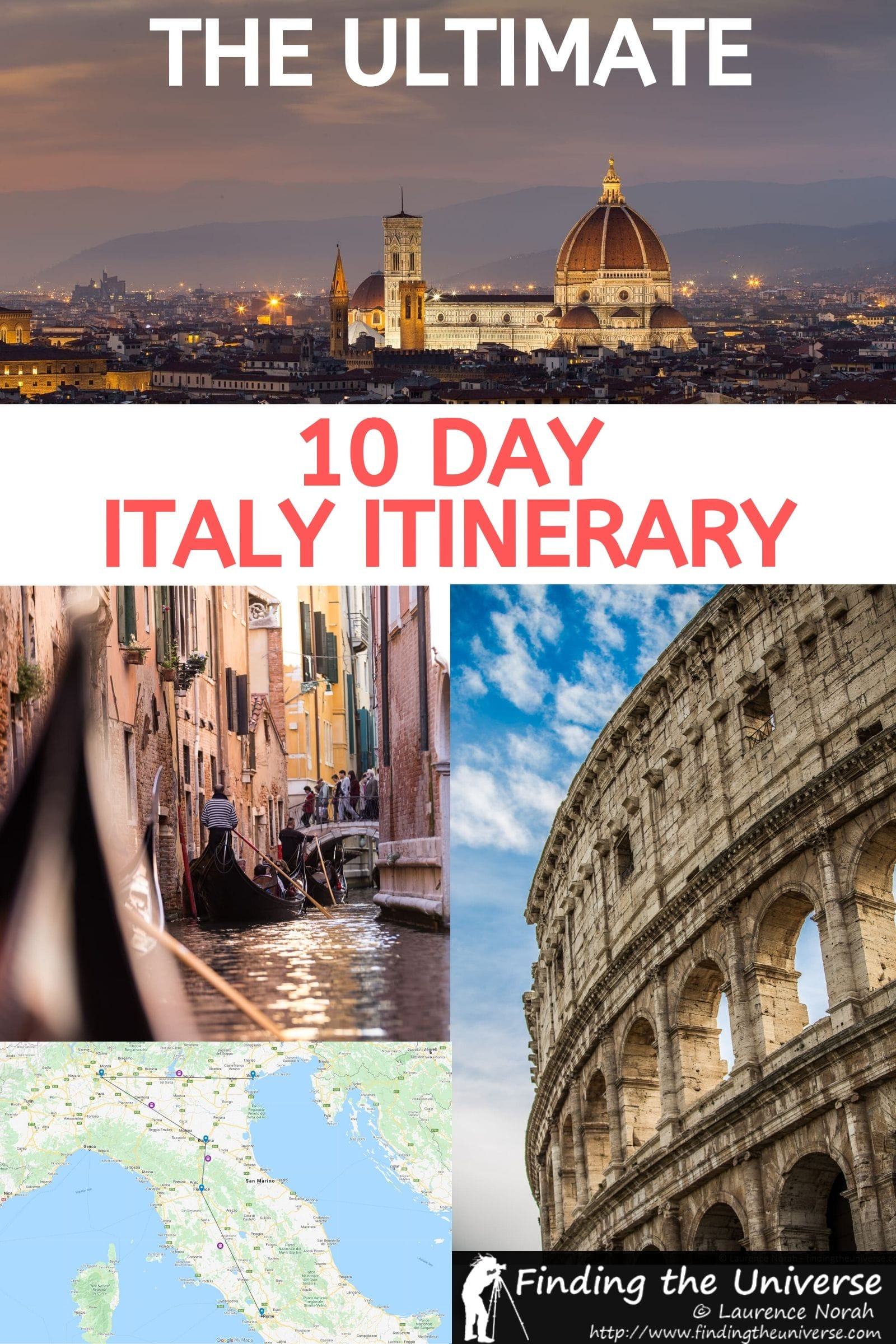 A detailed 10 day Italy Itinerary, with day by day instructions for every destination, information on getting around Italy, accommodation tips + lots more!