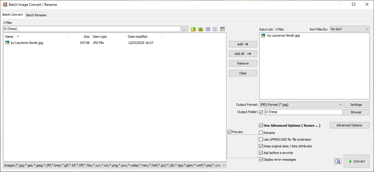 FastStone 3 - batch convert and rename 1