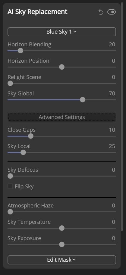 Sky replacement tutorial Step 5a