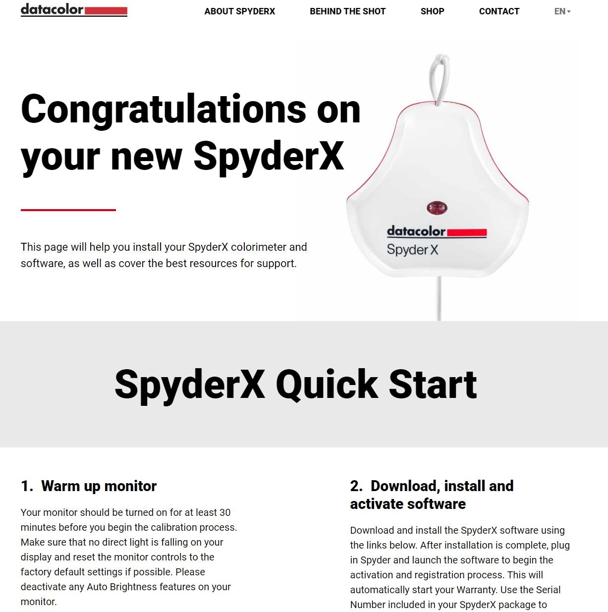 Datacolor Spyder X page 1