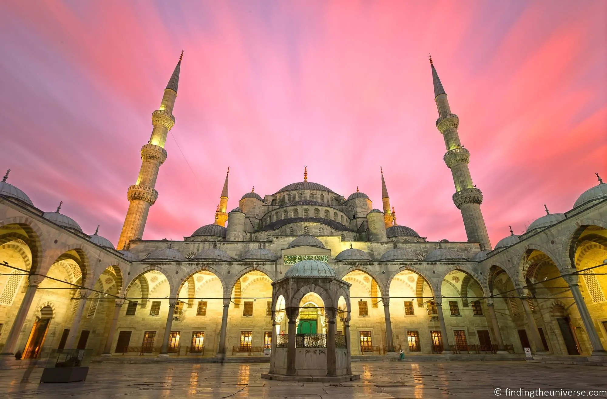 Blue mosque sunset Turkey