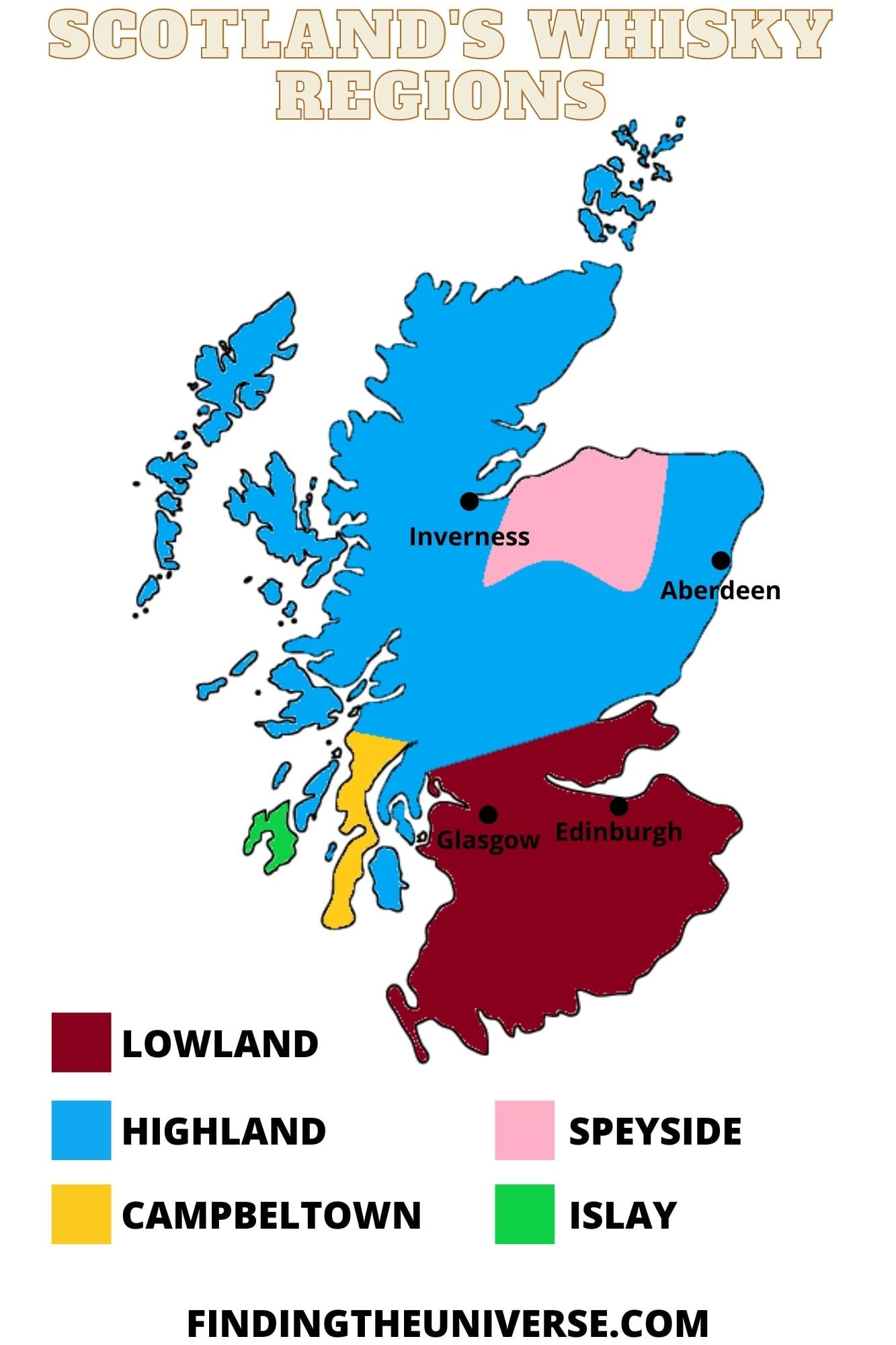 SCOTLAND WHISKY REGIONS MAP