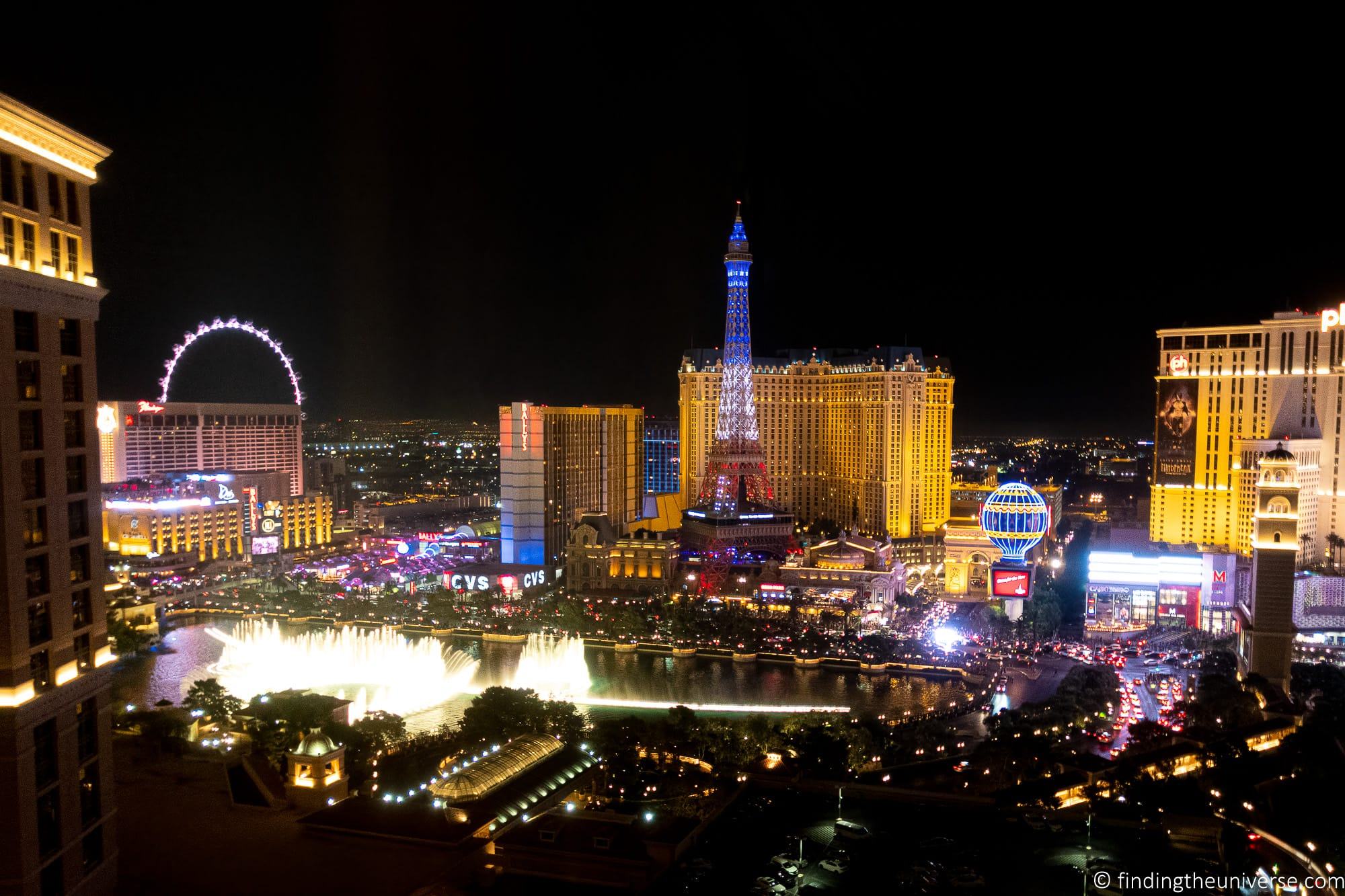 View of Strip from Bellagio Hotel Las Vegas