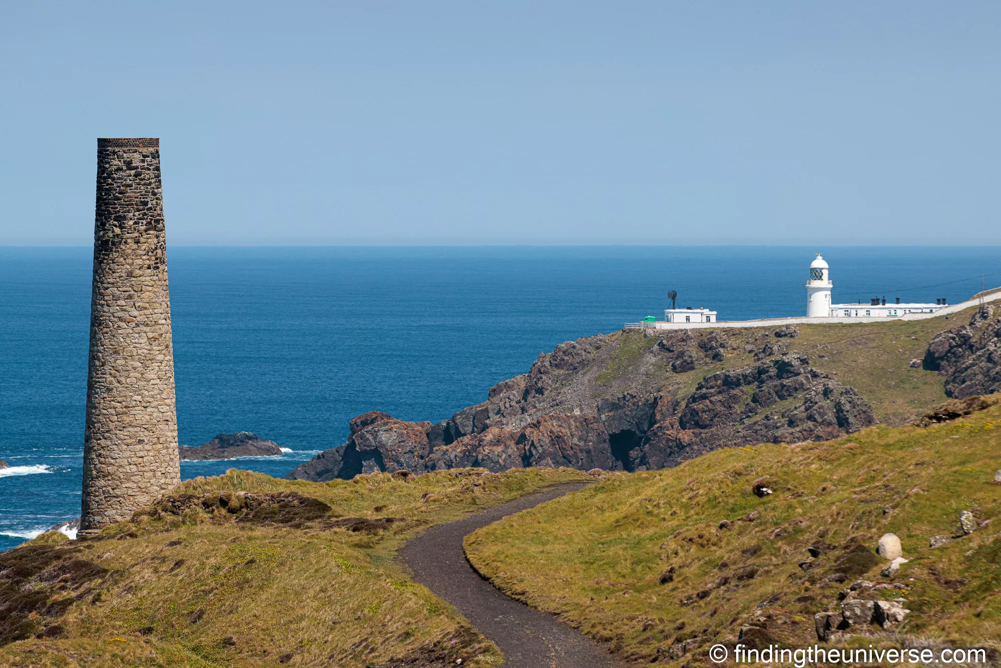 Cornish coastal landscape with telephoto compression