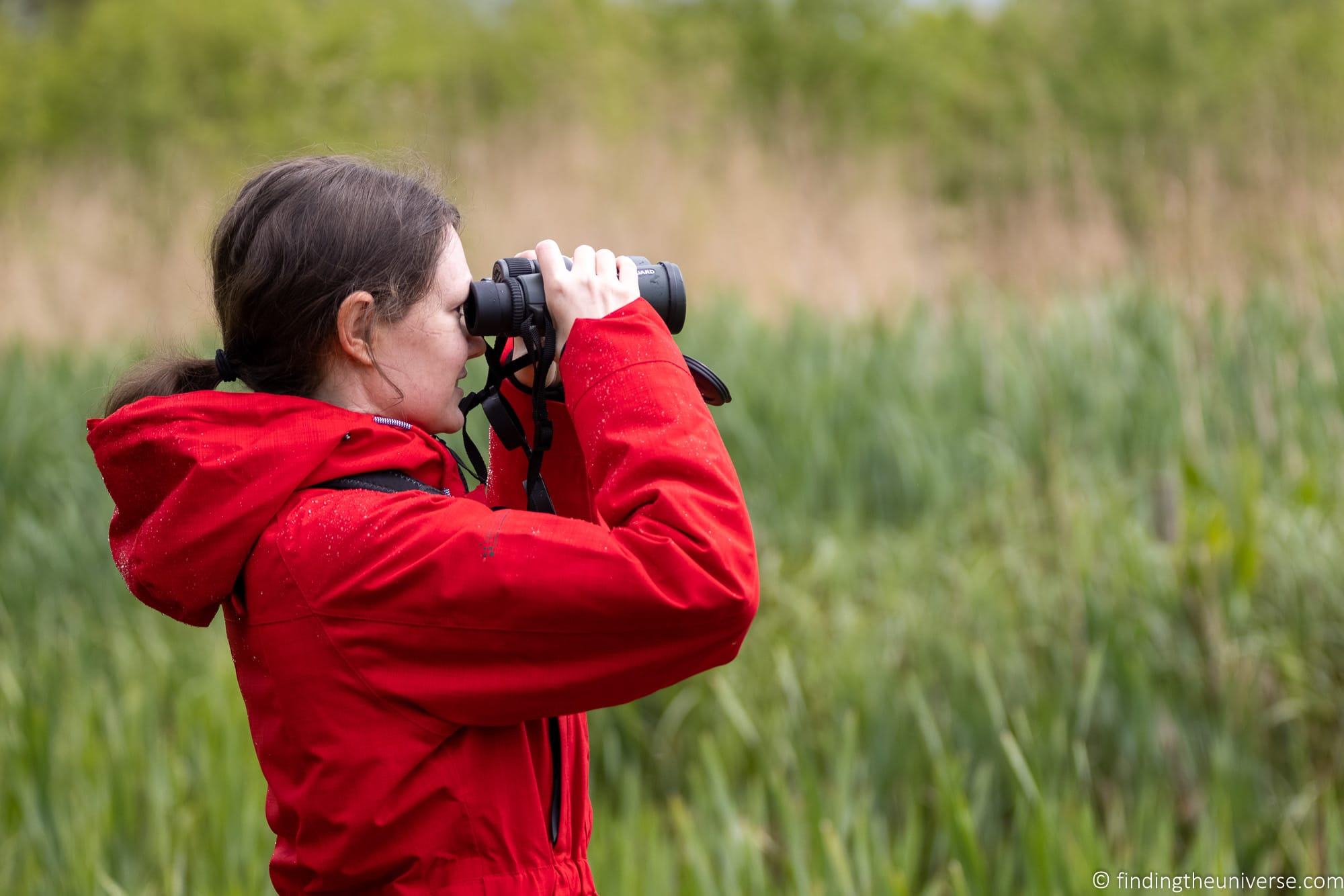 Girl with binoculars