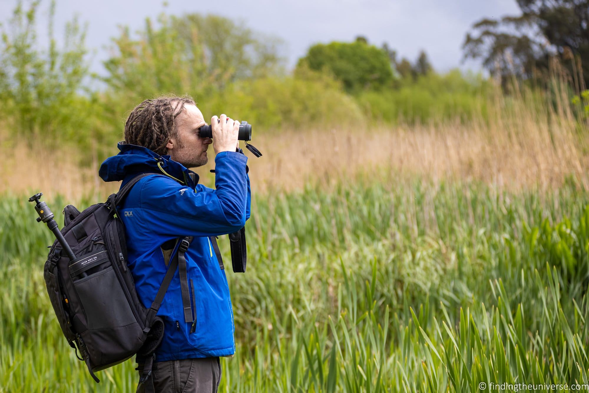 Man with binoculars