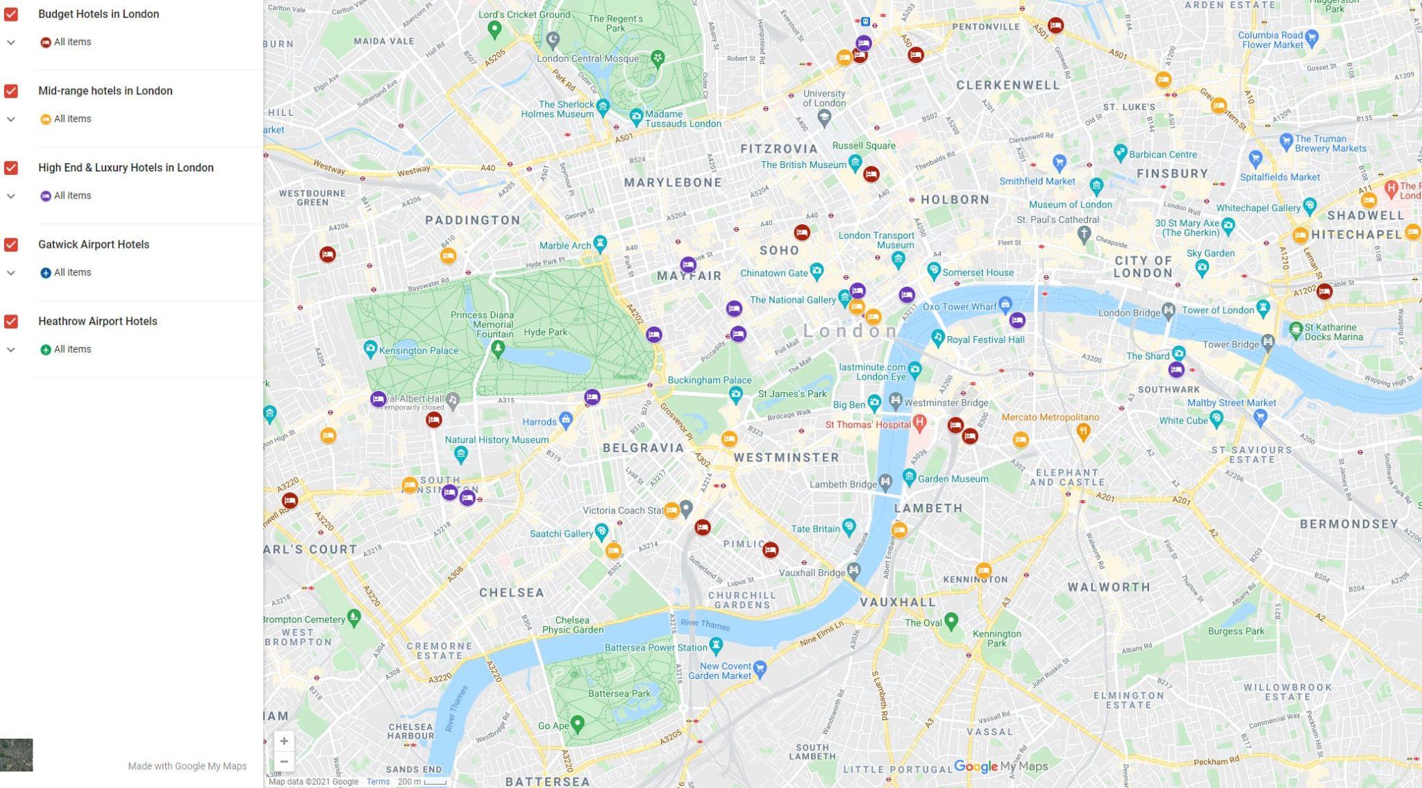 London Hotels Map Explore Londons - Map Of Central London Hotels 2048x1135 