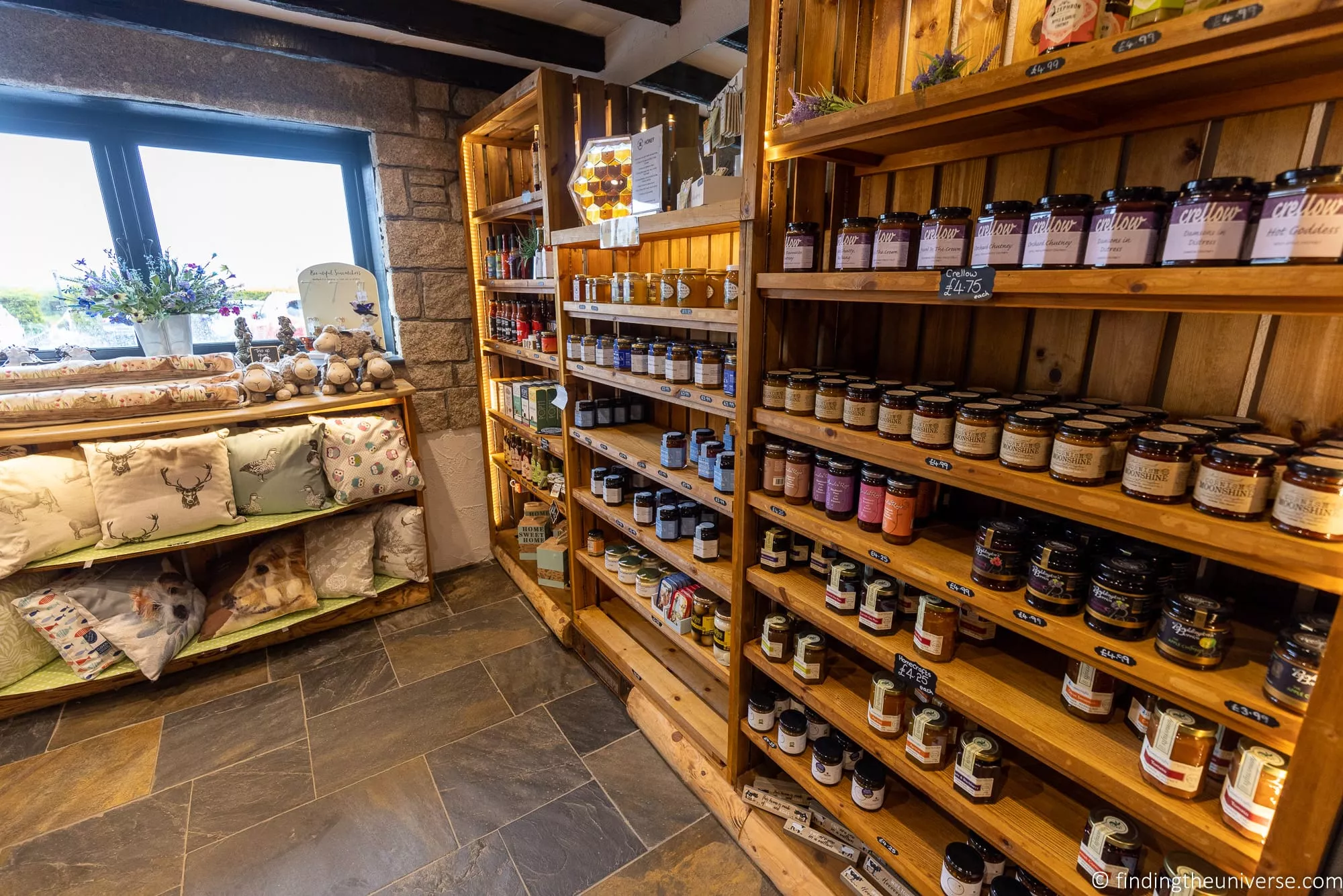 Local Cornish food and produce on sale at a market in Cornwall