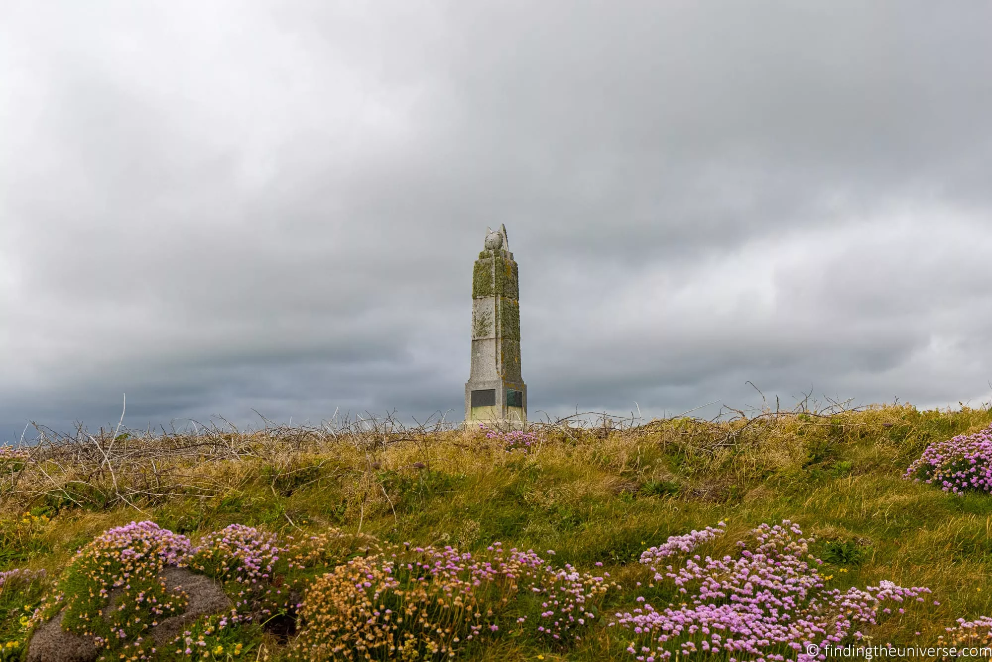 The Marconi monument at Poldhu on the Lizard peninsula in Cornwall