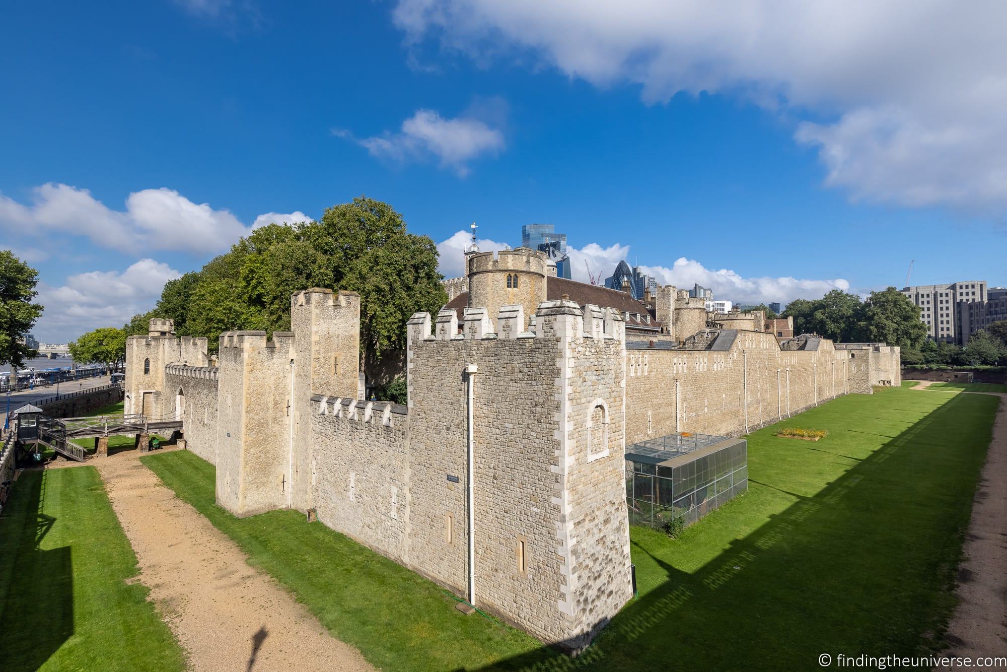 Tower of London exterior walls and moat