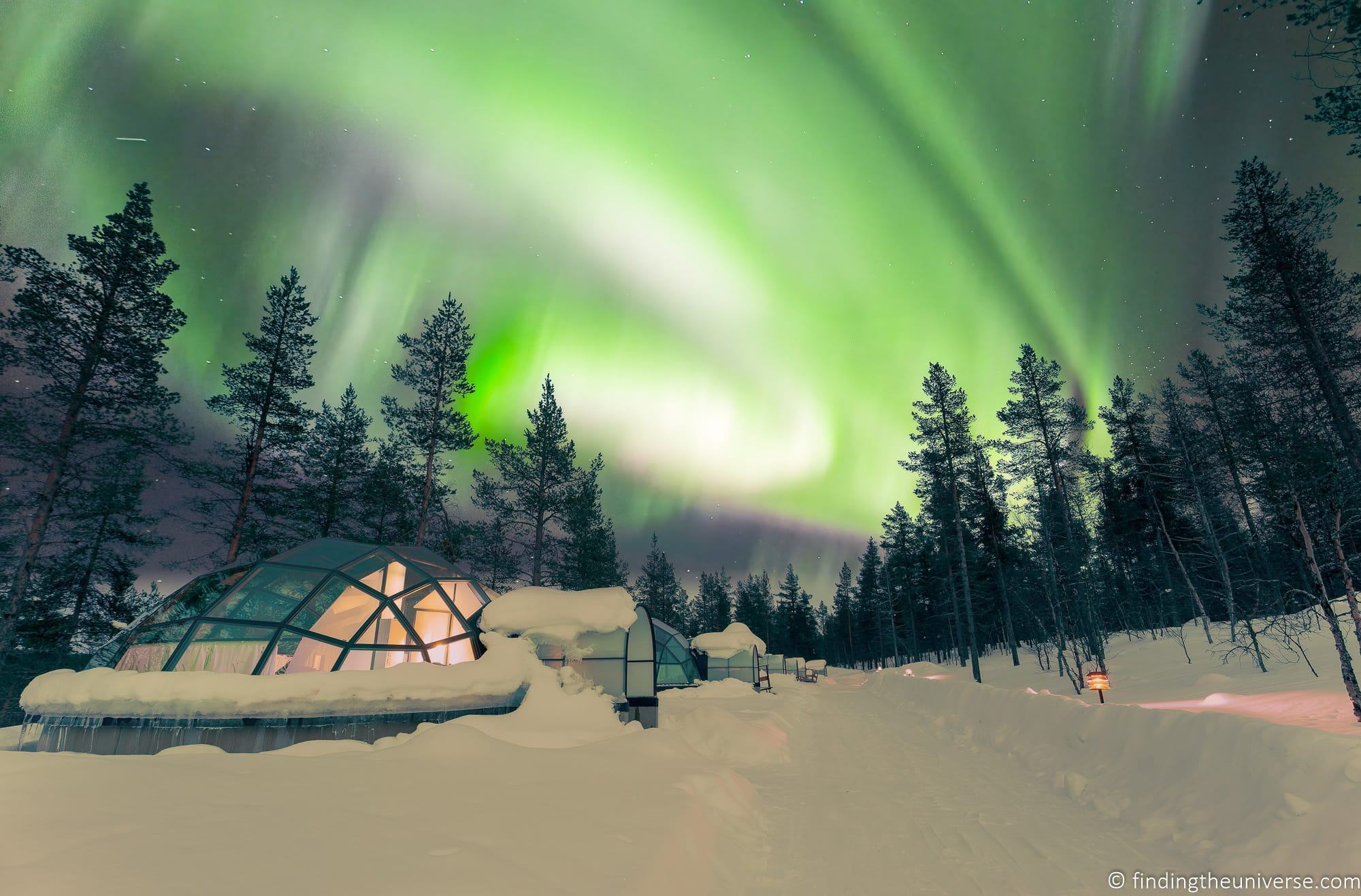 Kakslauttanen Arctic Resort igloors and aurora
