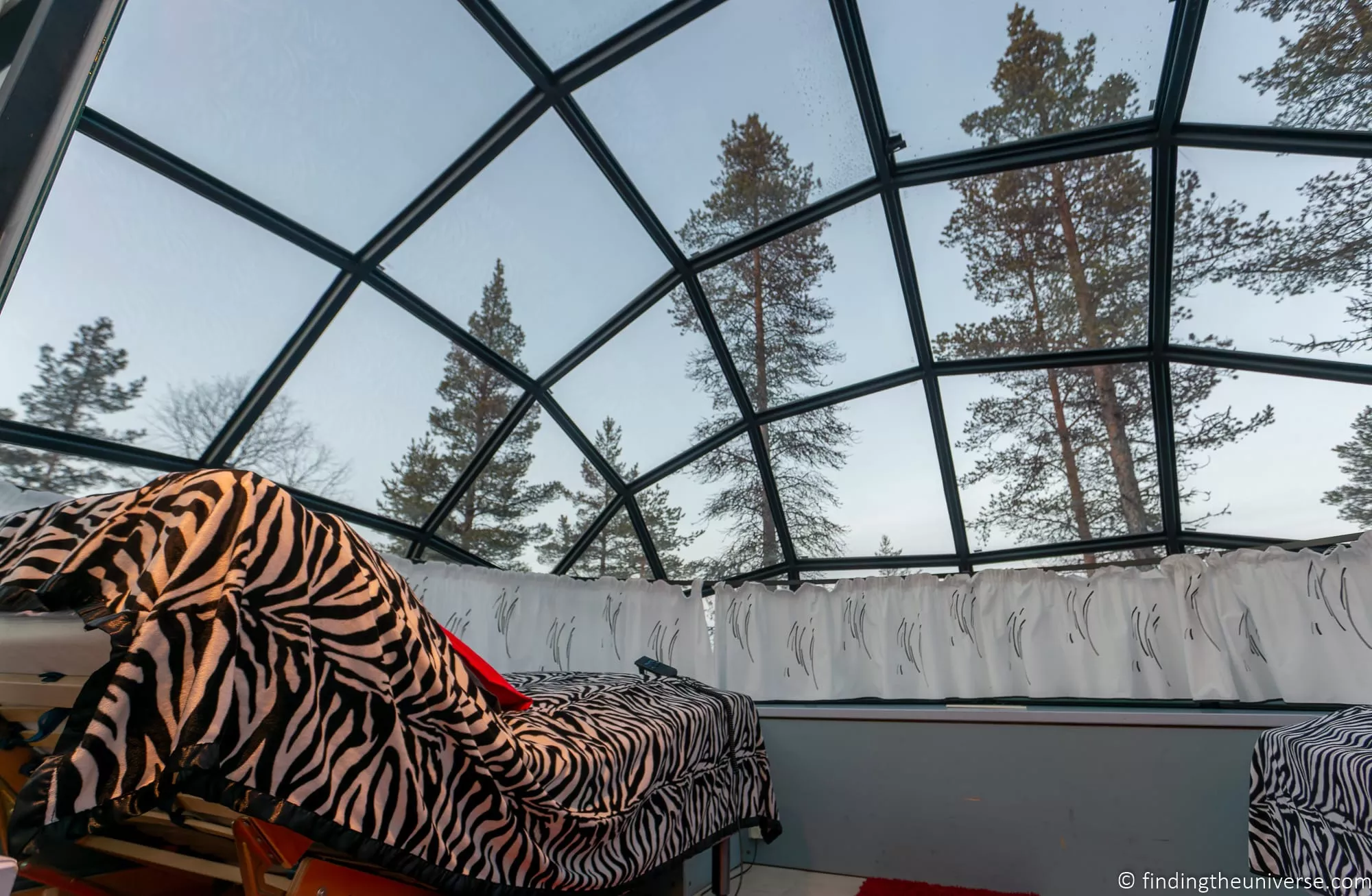 Inside the glass igloo