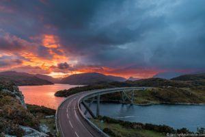 North Coast 500 campsite guide - Kylesku bridge sunrise