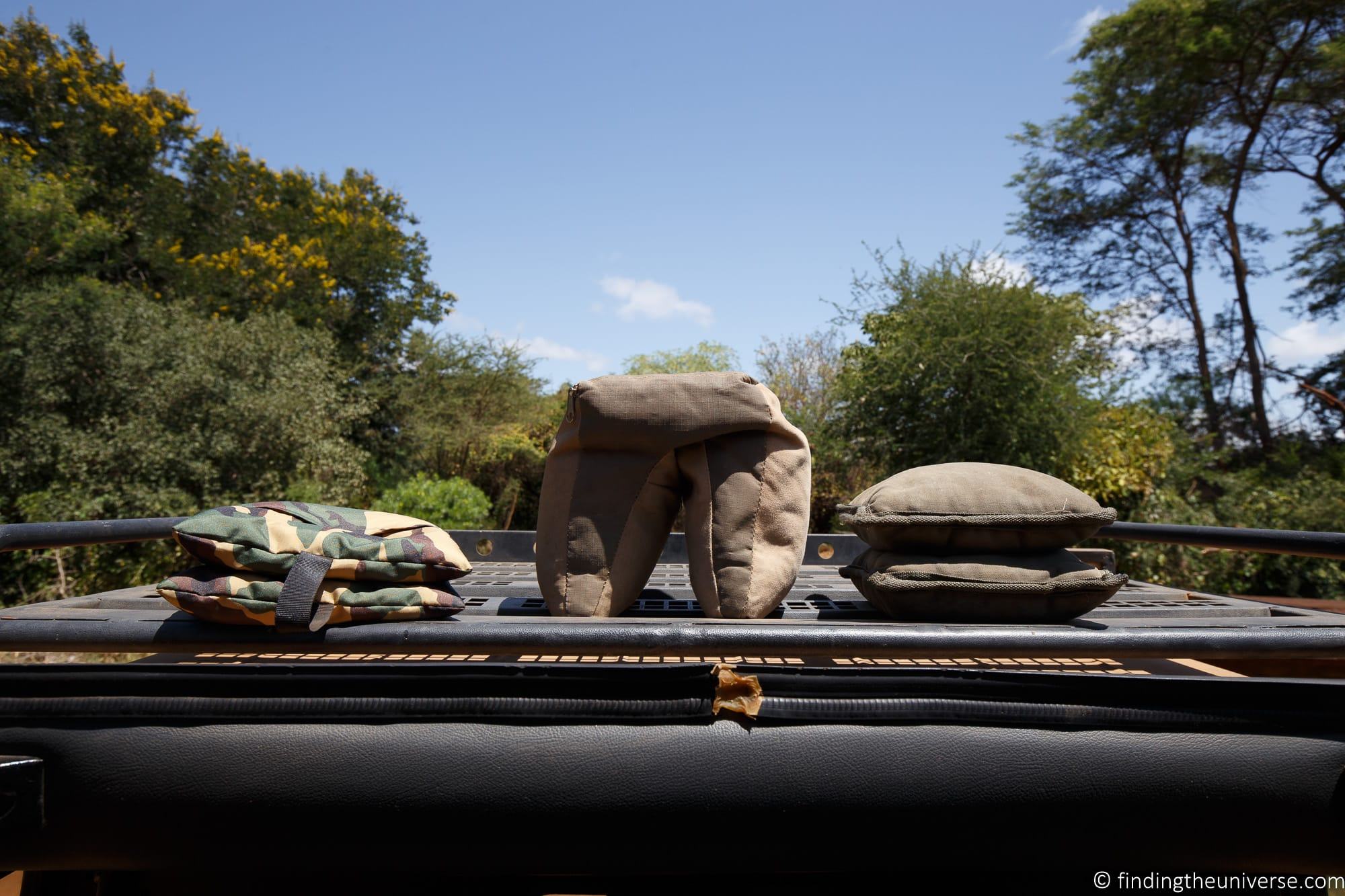 Photography bean bags for safari