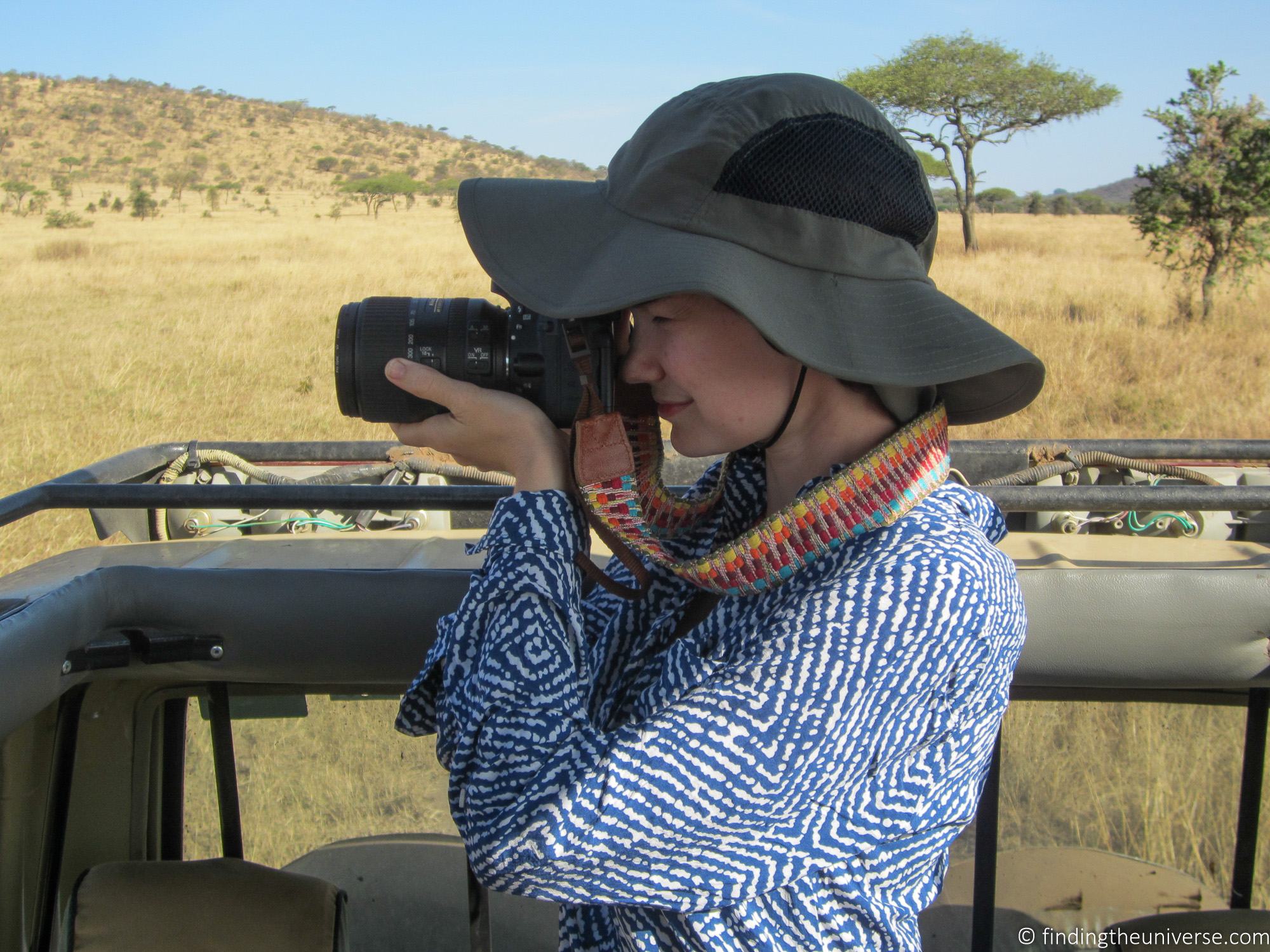 Jess on safari with camera