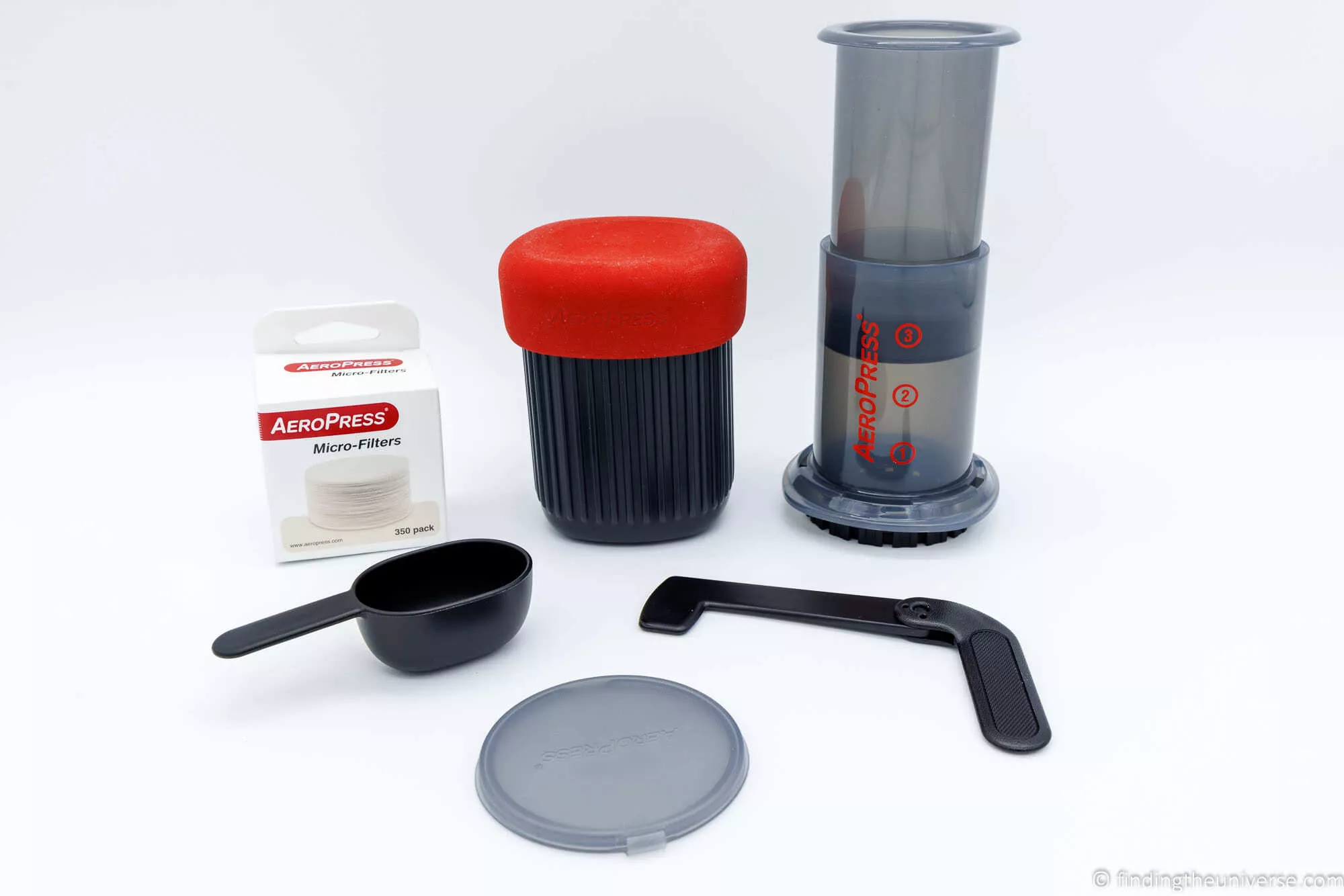 AeroPress Go with accessories