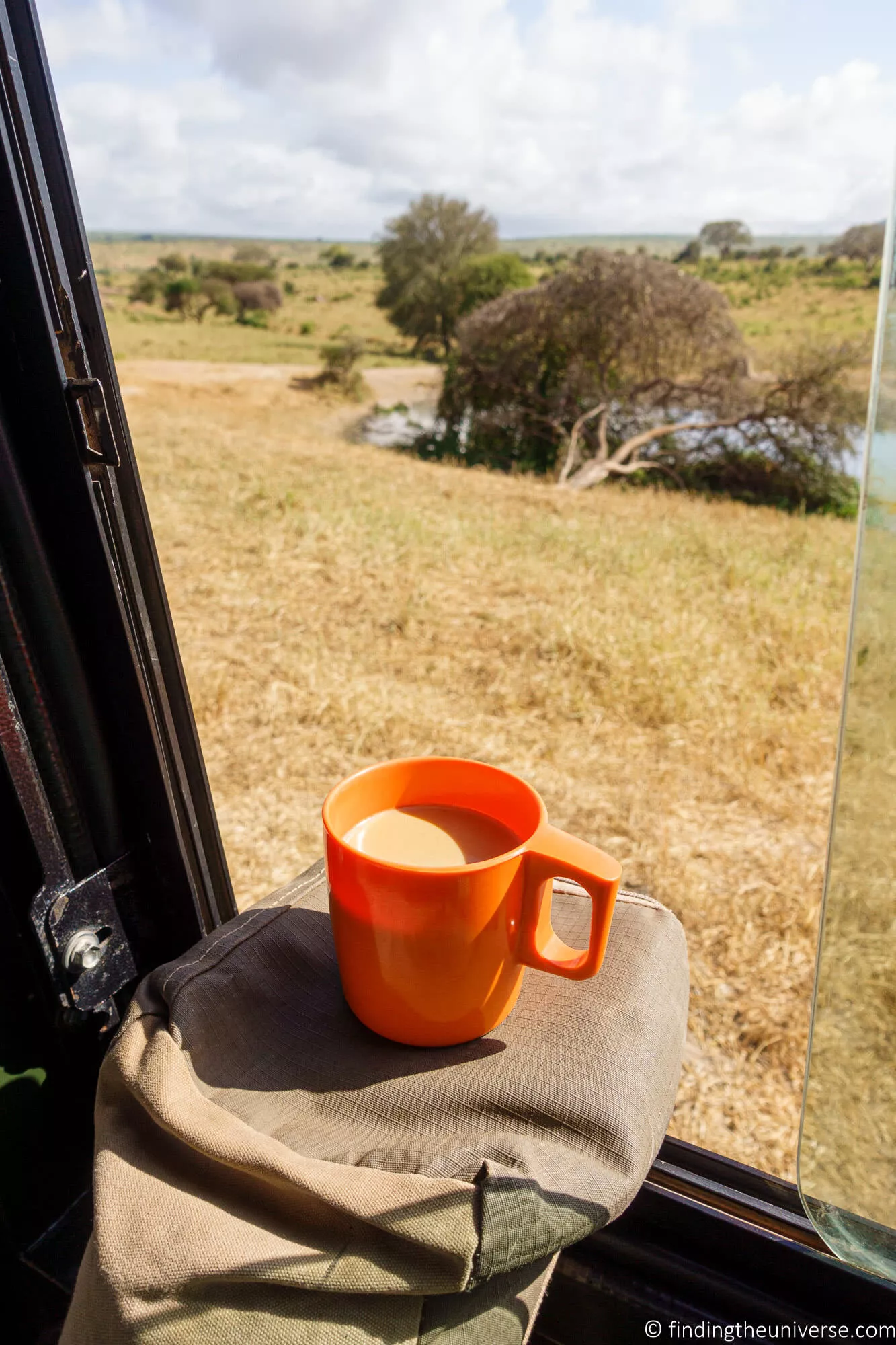 Making coffee on safari with an AeroPress