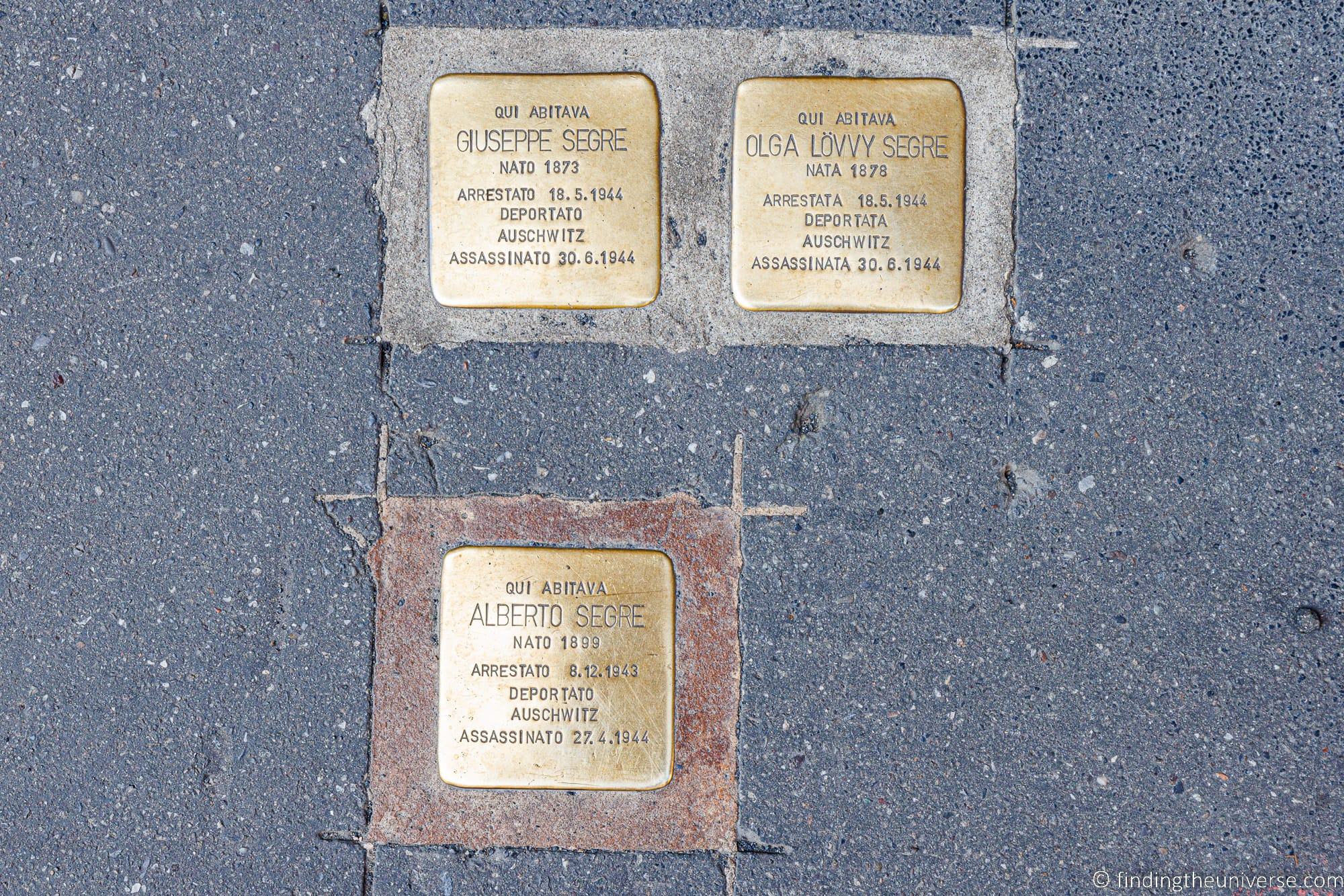 Milan Stumbling Stones Jewish Memorial