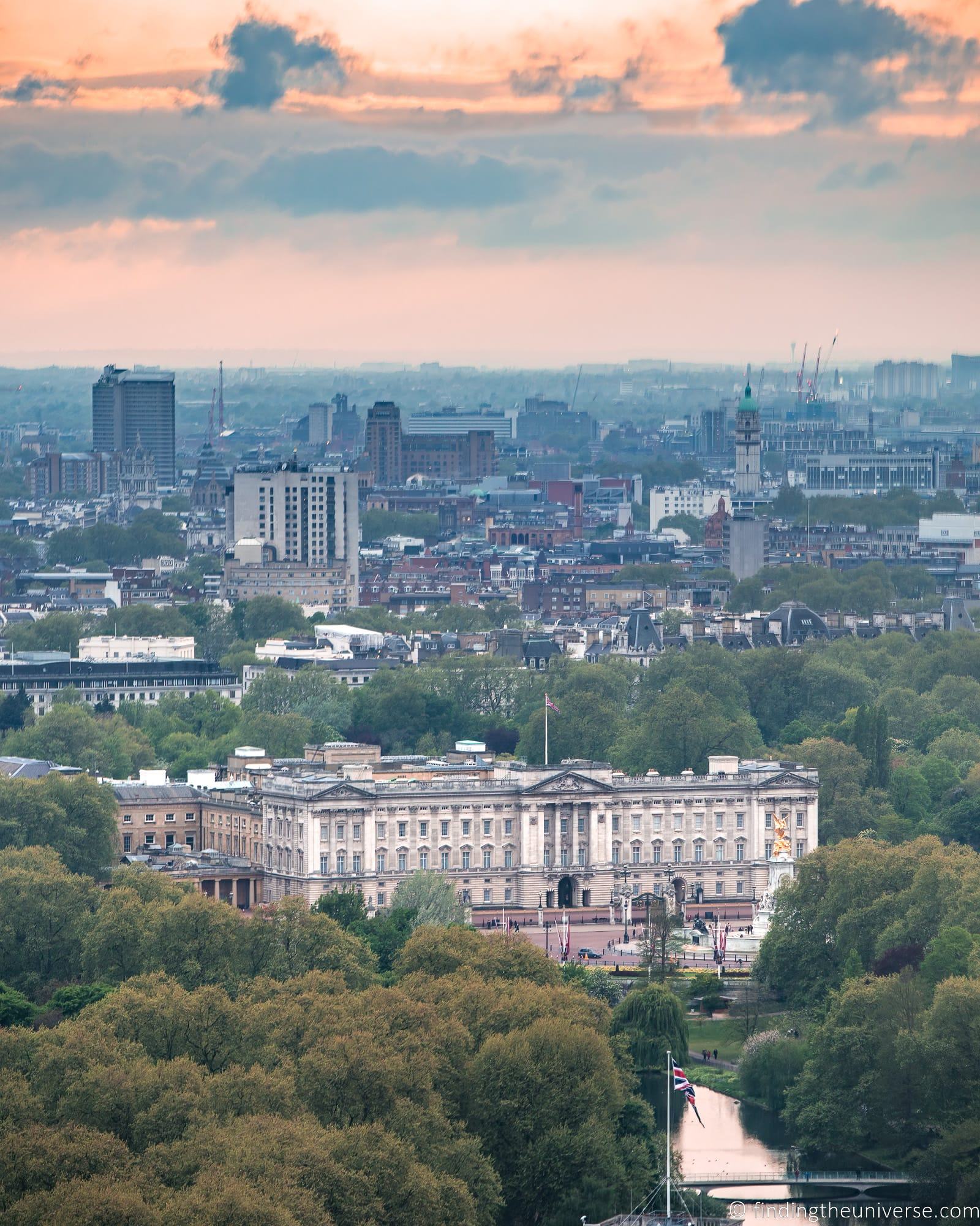 Buckingham palace from London Eye