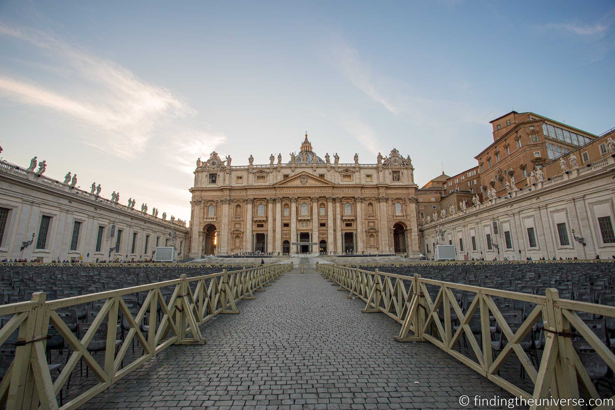 Seating area for St. Peter's Basilica Papal Audience