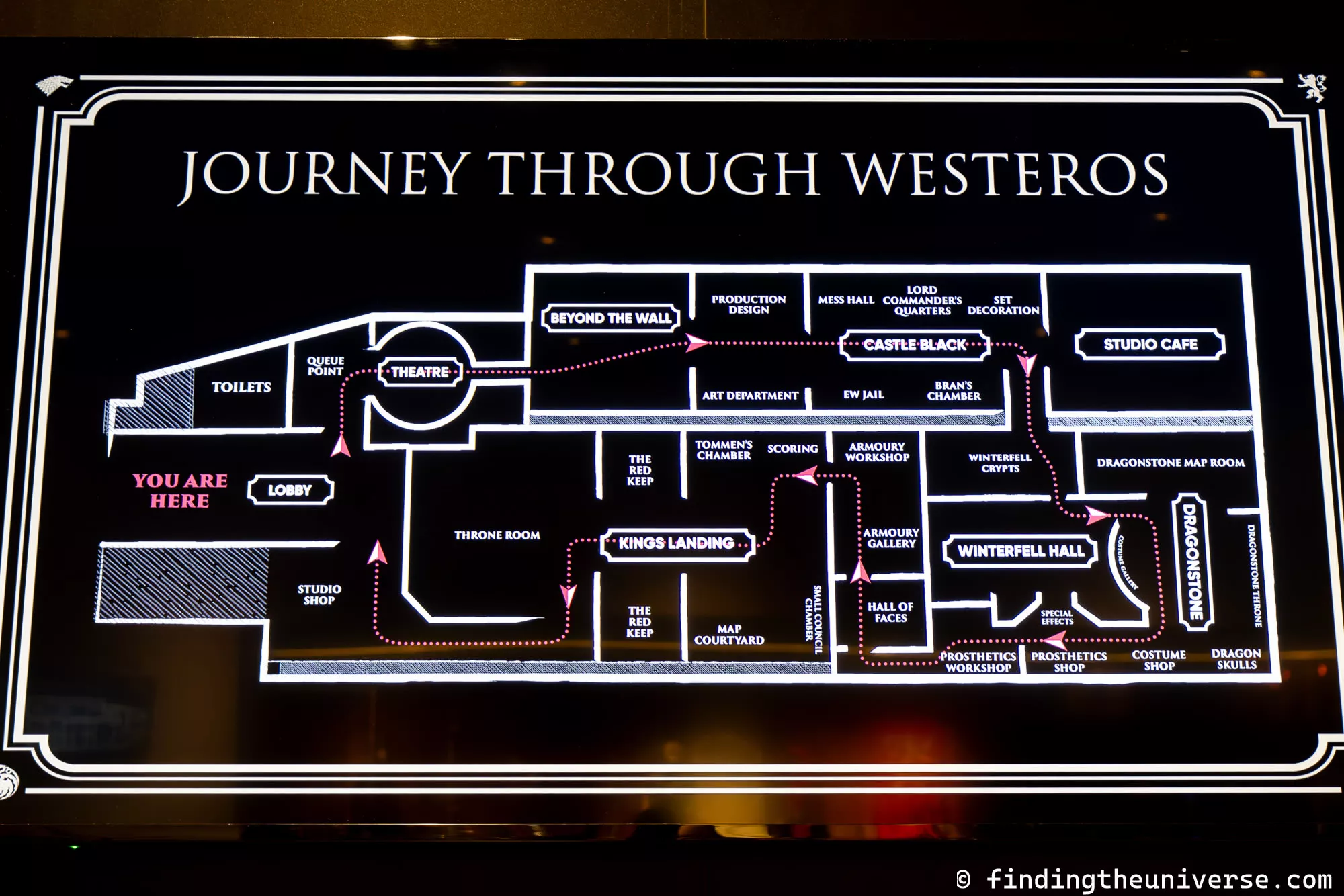 Game of Thrones Studio Tour Map by Laurence Norah
