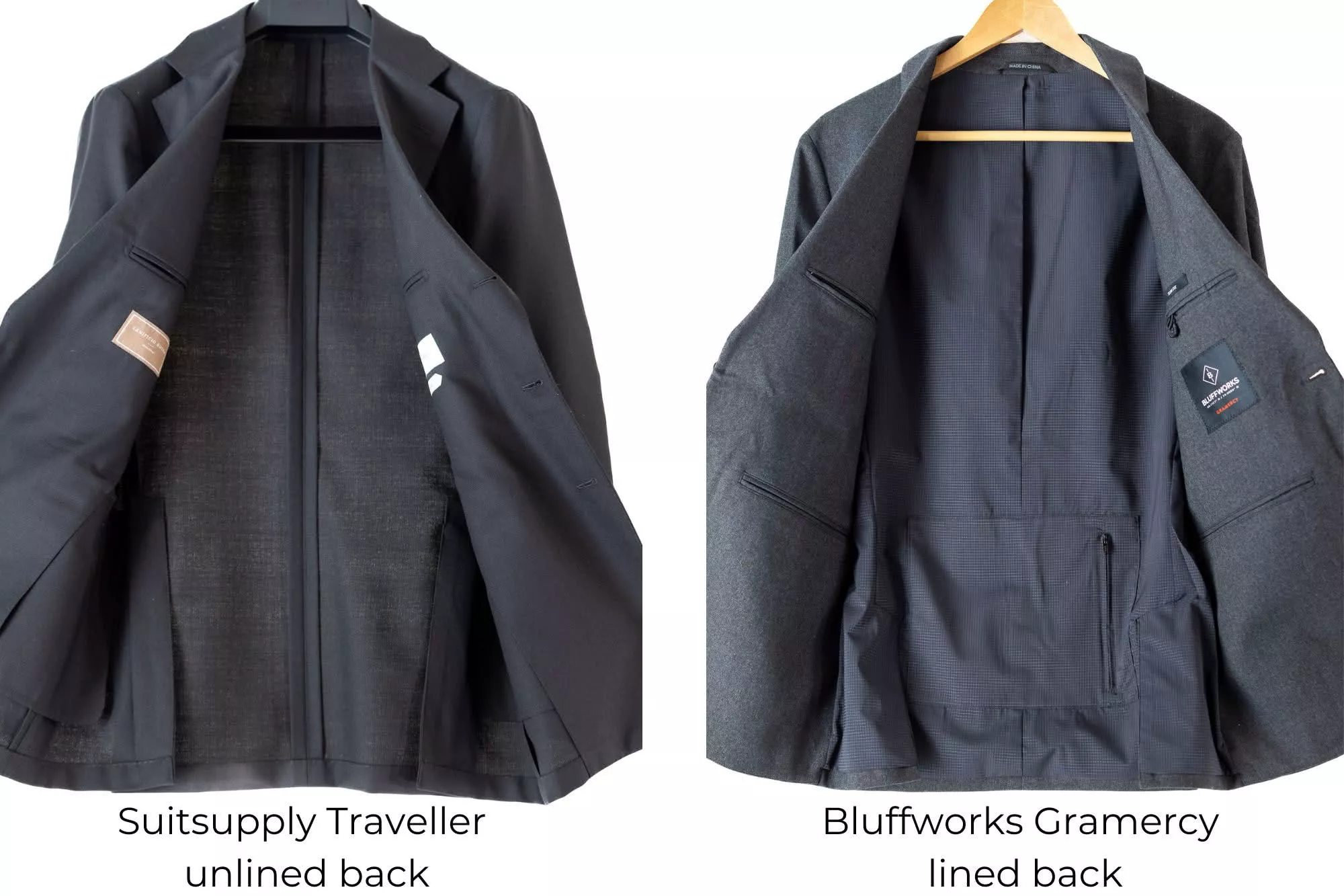 Suit lining comparison