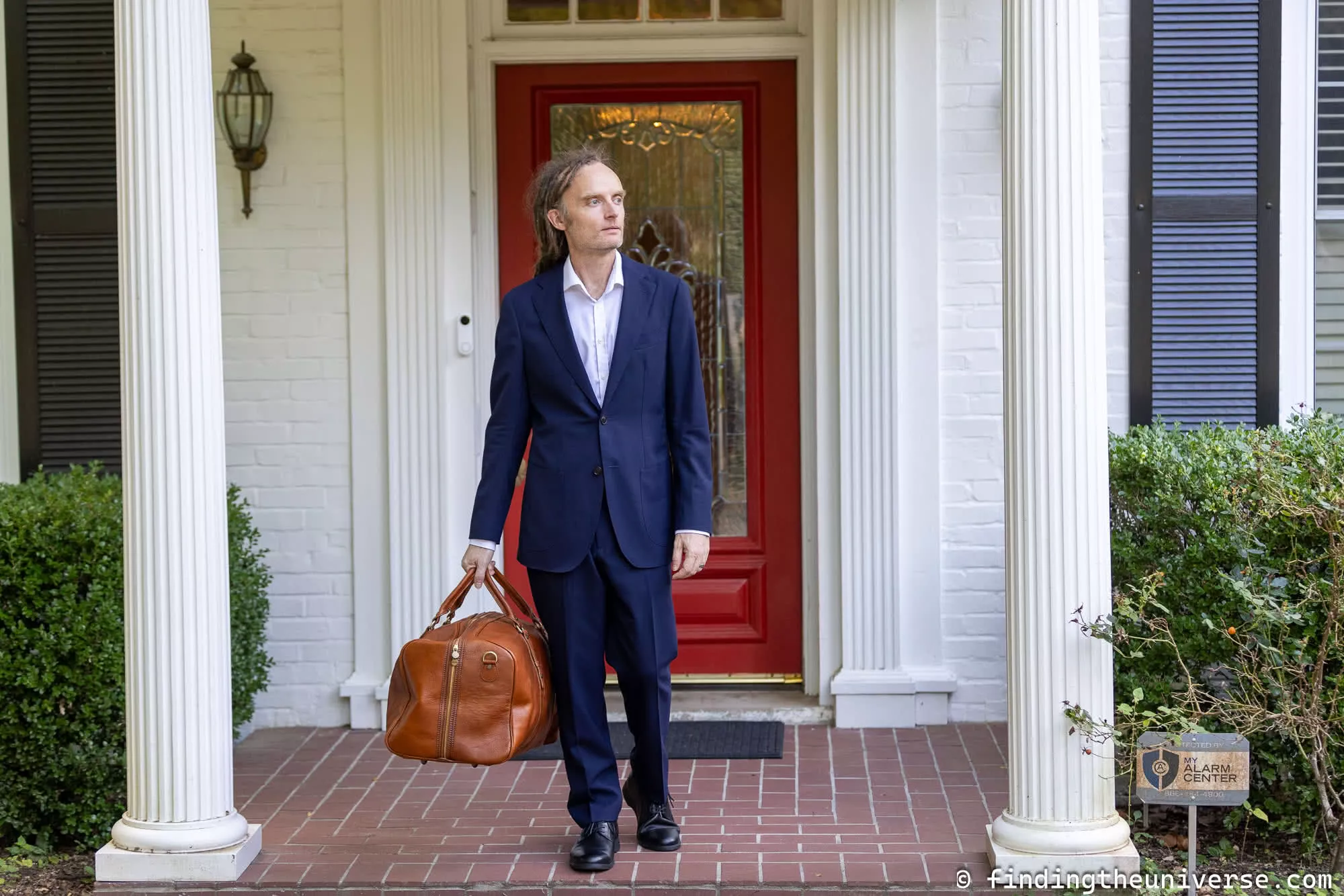 Laurence Norah with the Floto Venezia Grande leather duffel bag