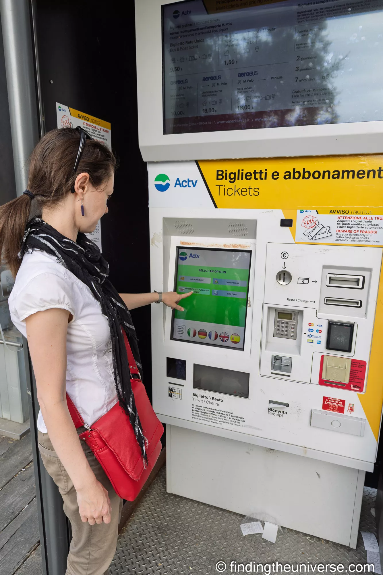 Venice public transport ticket machine