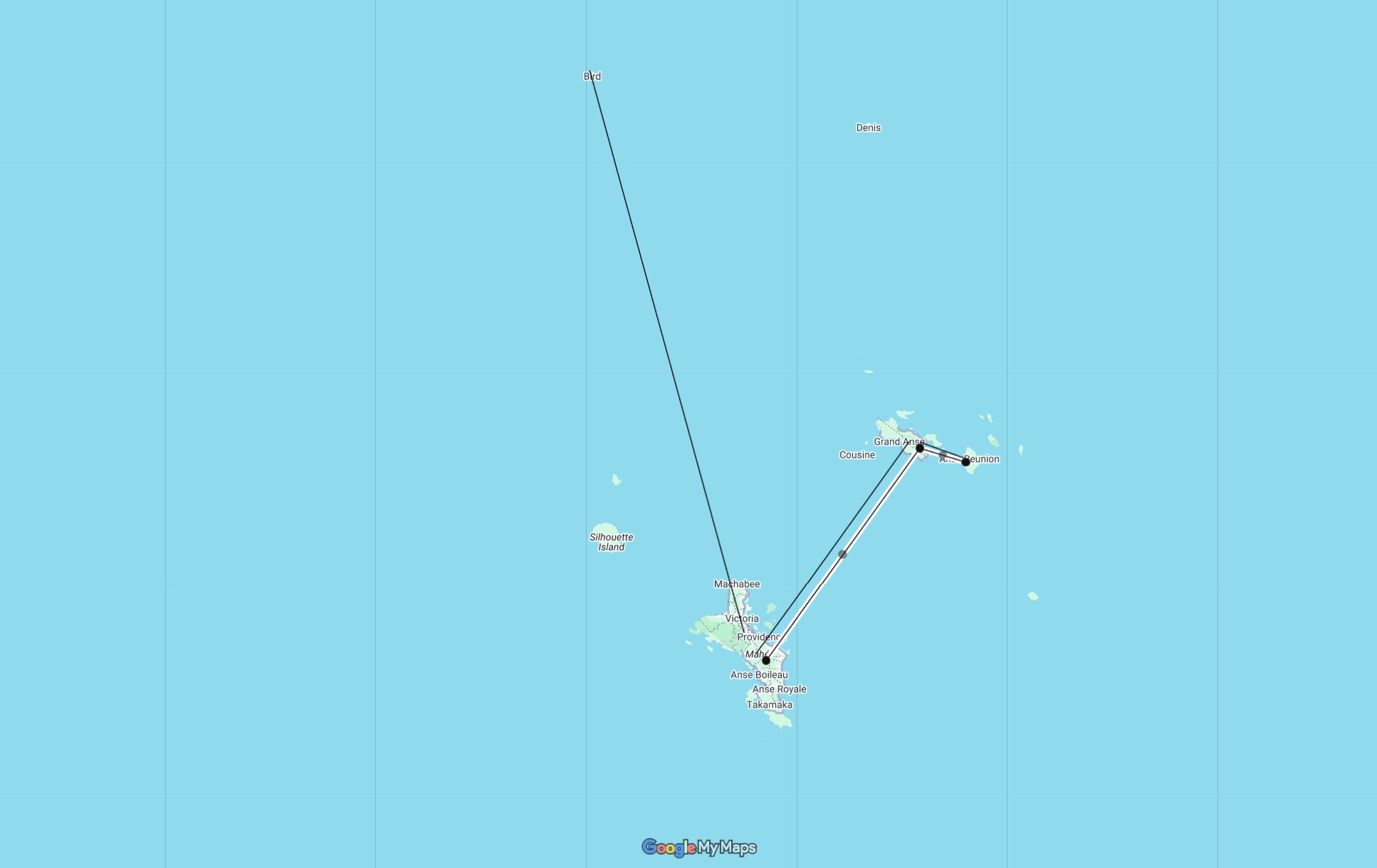 Seychelles route map