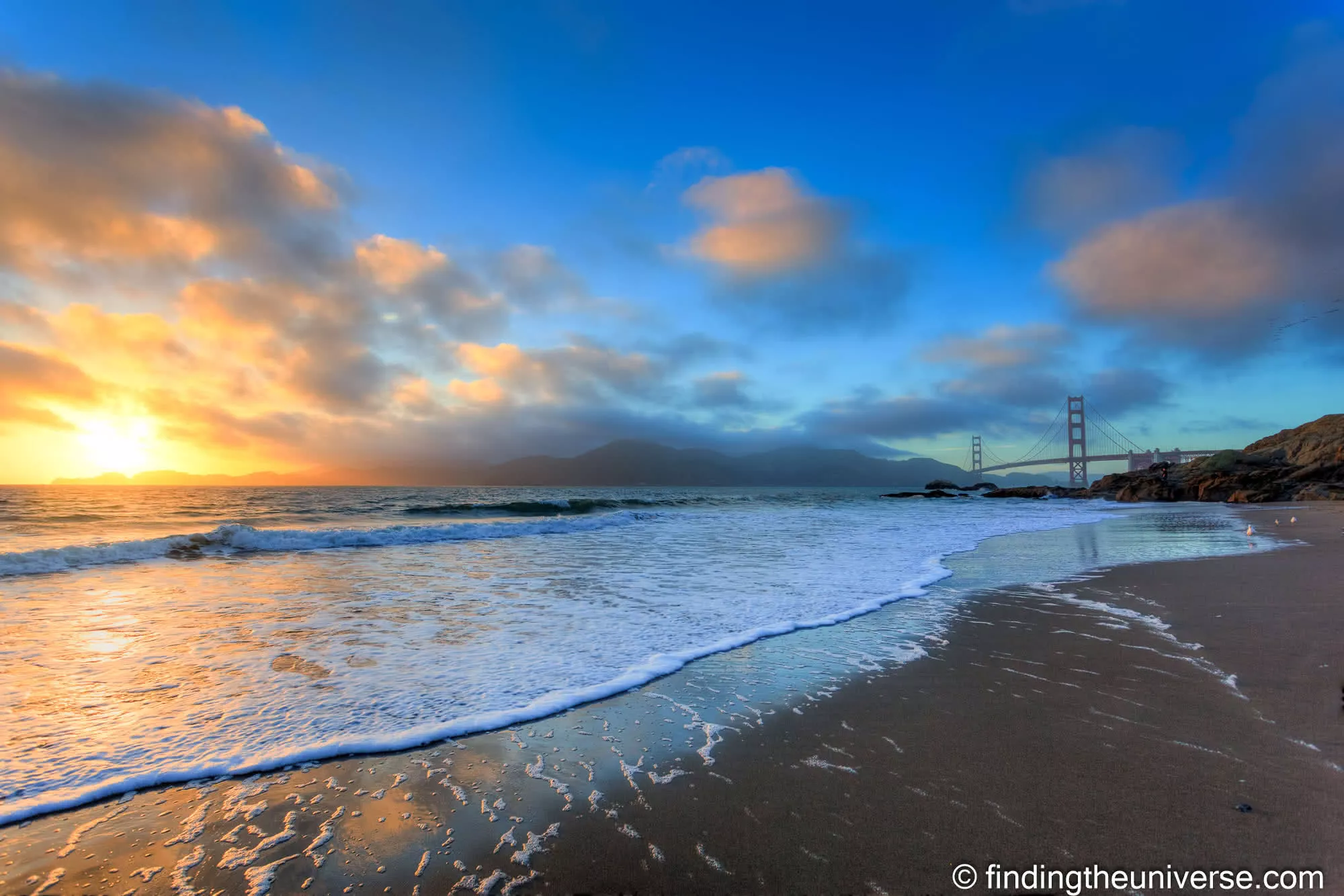Sunset at Bakers Beach, California by Laurence Norah