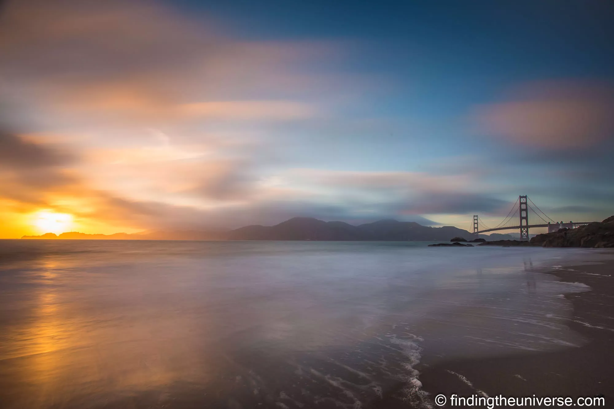 Sunset at Bakers Beach, California long exposure by Laurence Norah