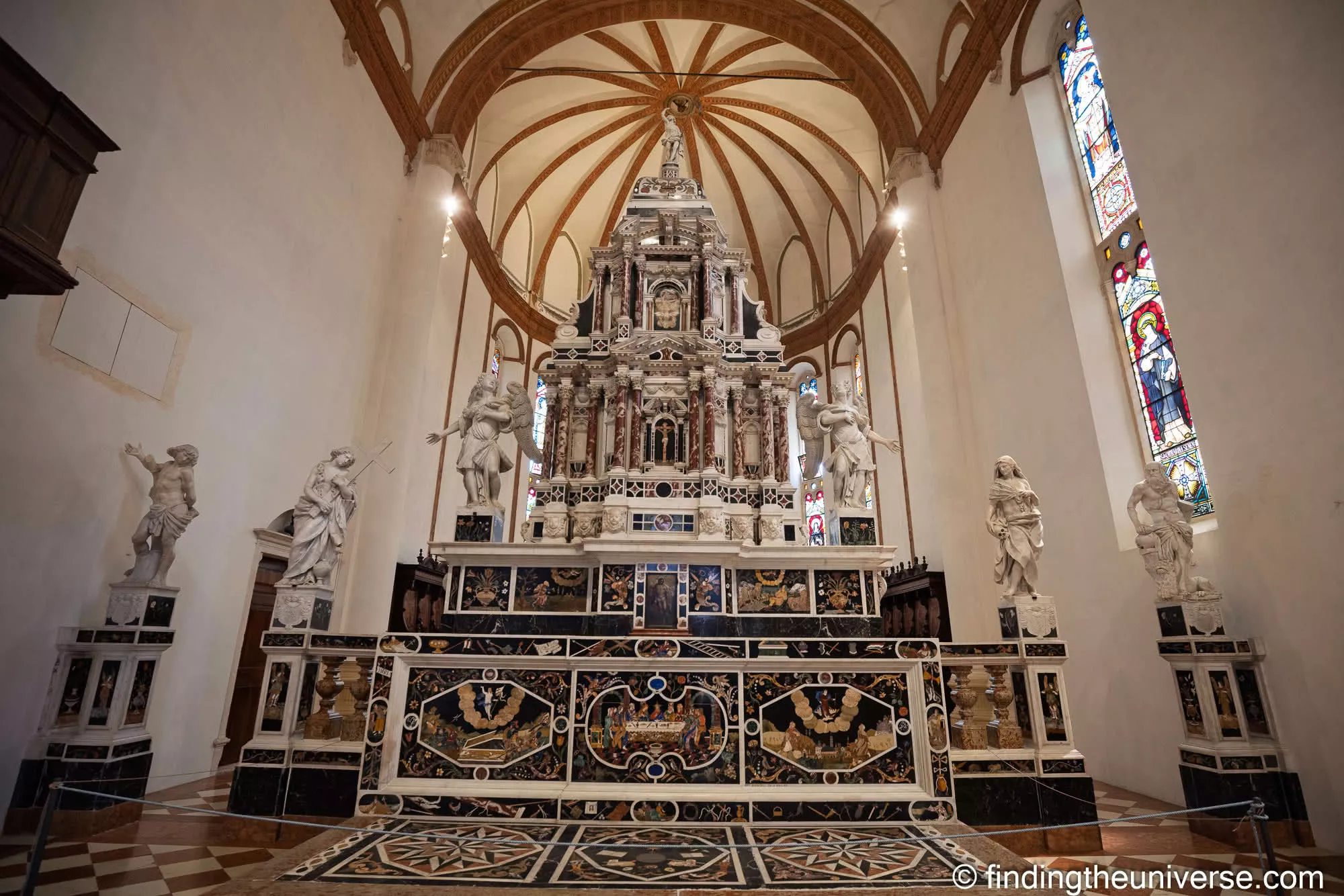 The altar inside the Gothic church of Santa Corona in Vicenza